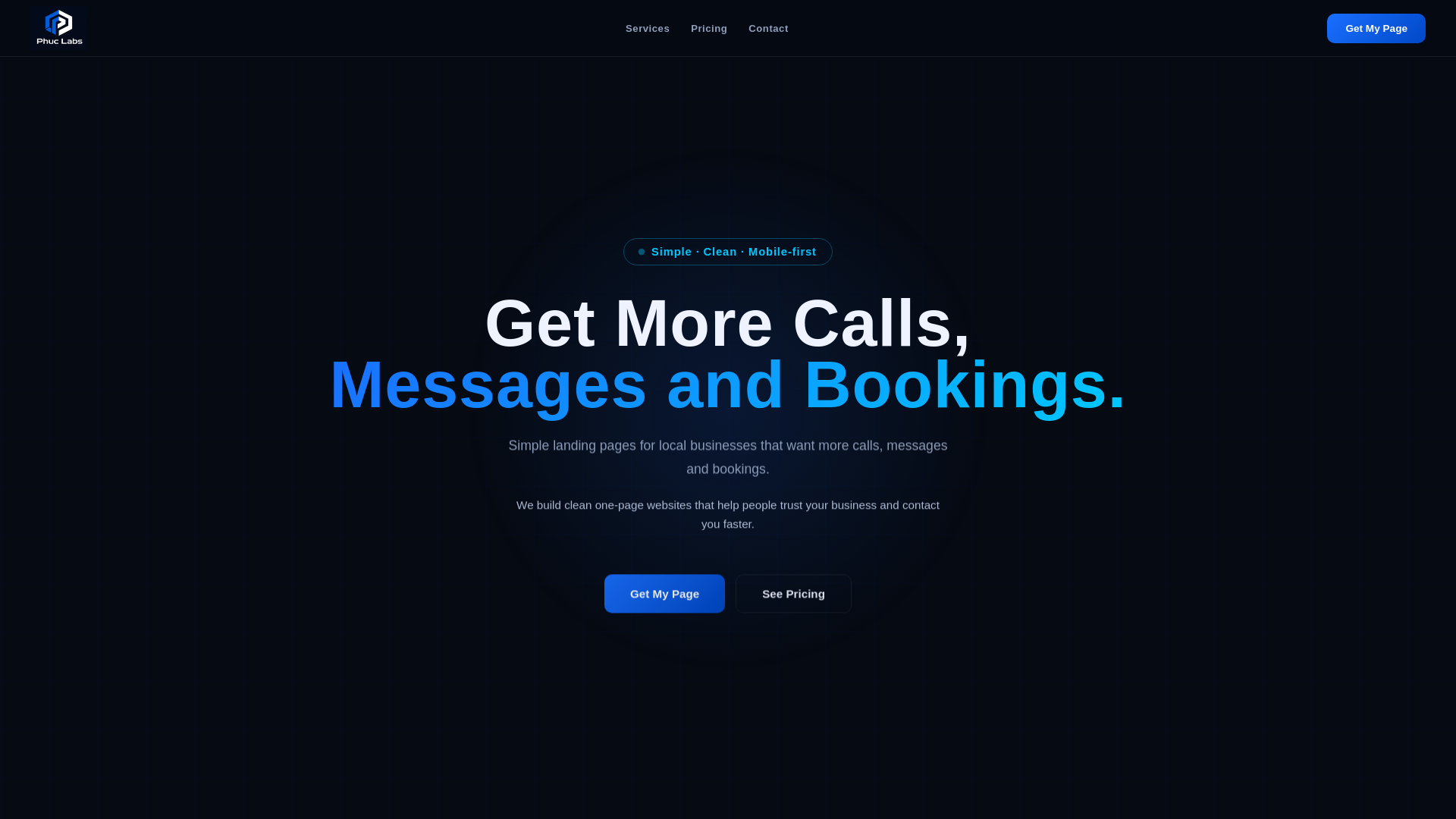 website screenshot of https://phuclabsbg.com/