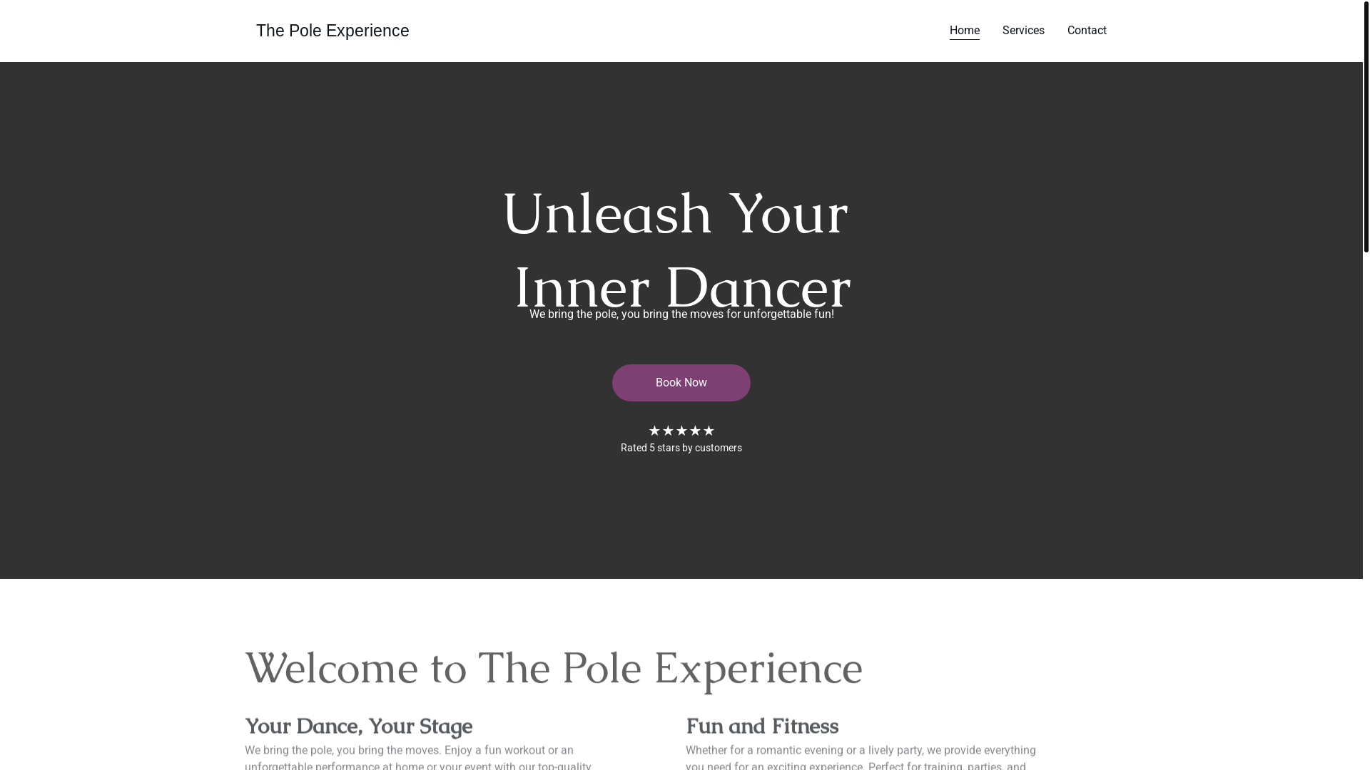 website screenshot of https://thepoleexperience.shop/