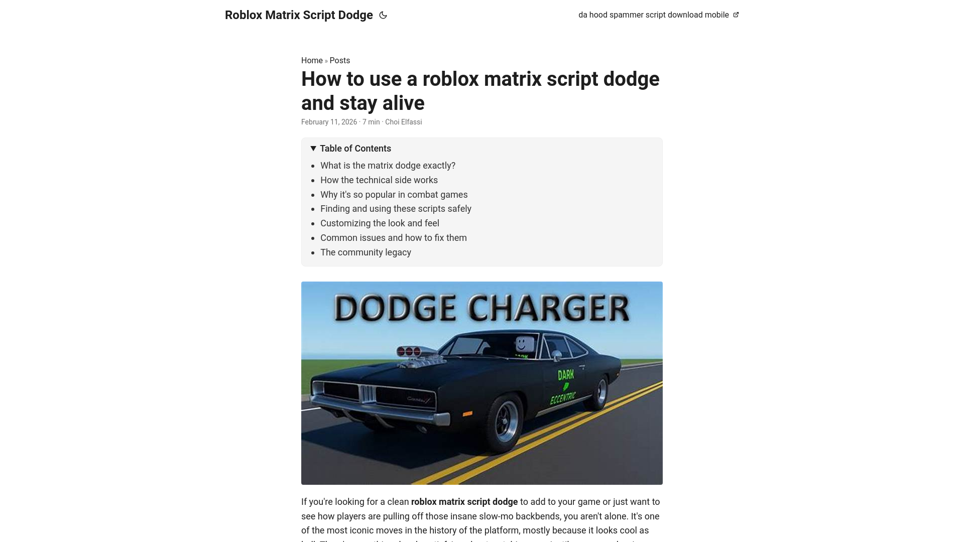 website screenshot of https://roblox-matrix-script-dodge.pages.dev/