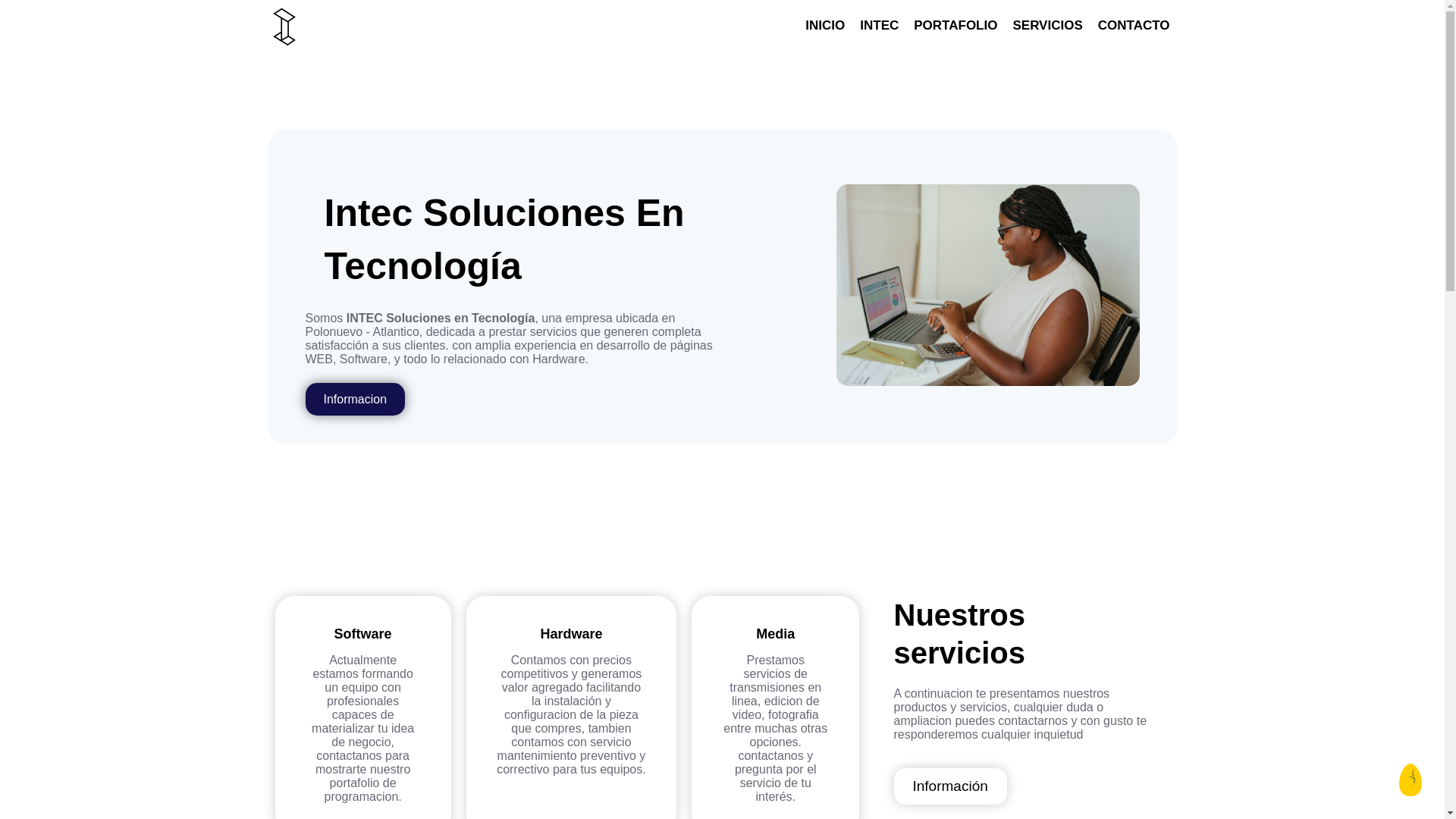 website screenshot of https://solucionesintec.com.co/