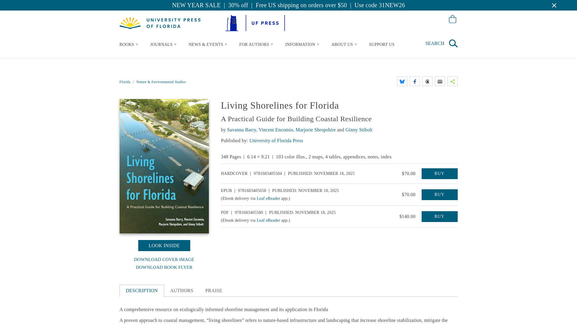 website screenshot of https://livingshorelinesforflorida.com/