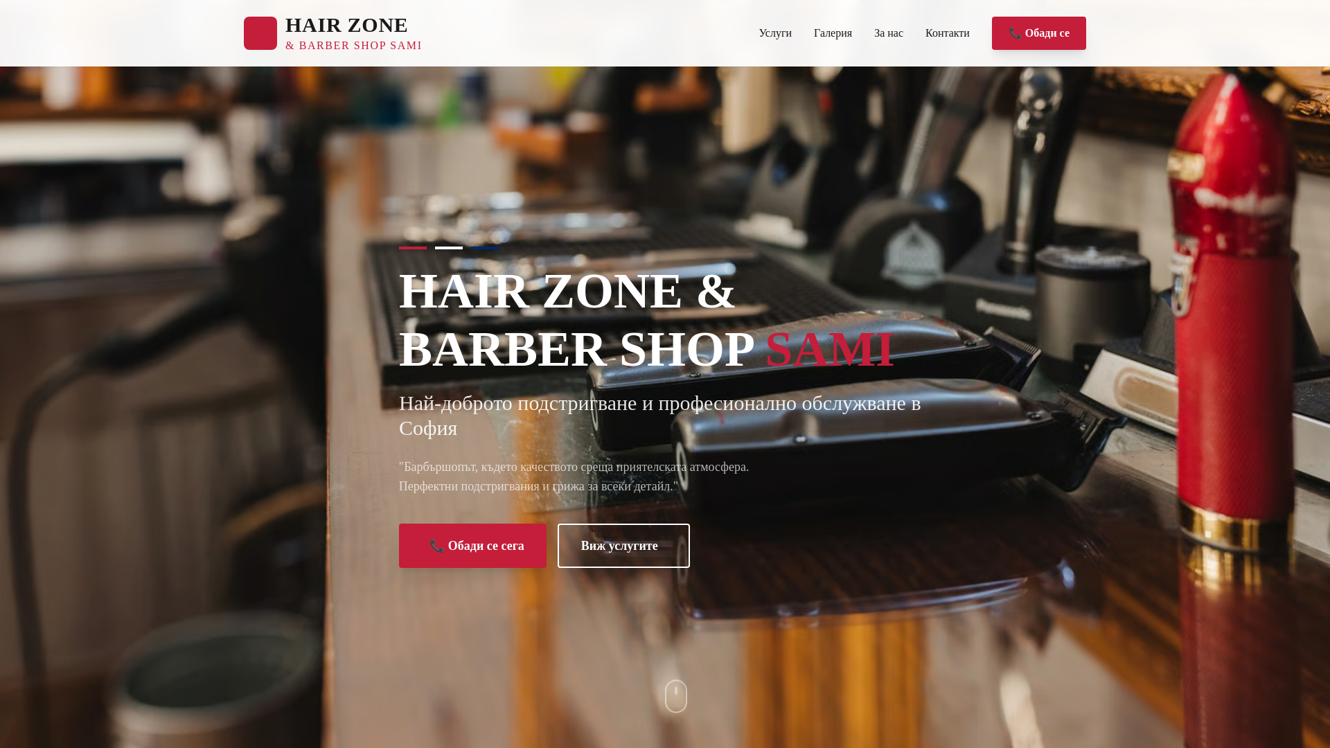 website screenshot of https://hairzonesami.com