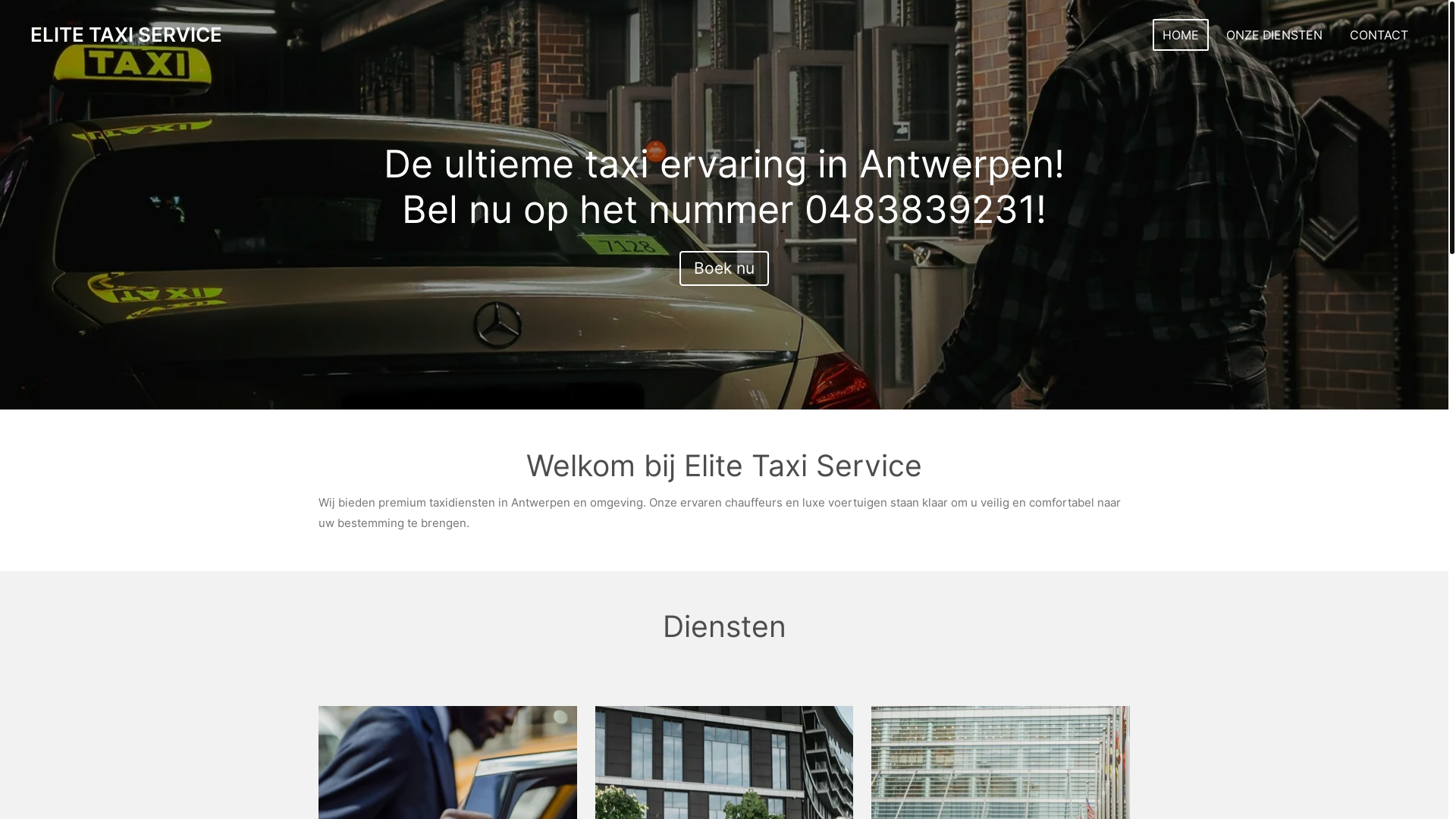 website screenshot of https://elitetaxiservice.be/