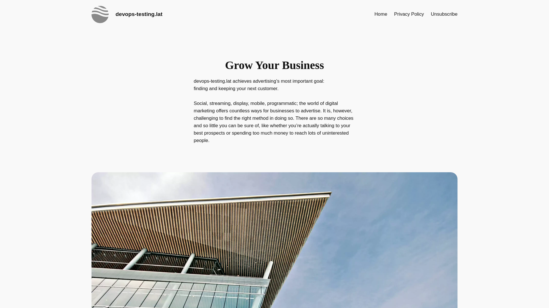 website screenshot of https://devops-testing.lat/