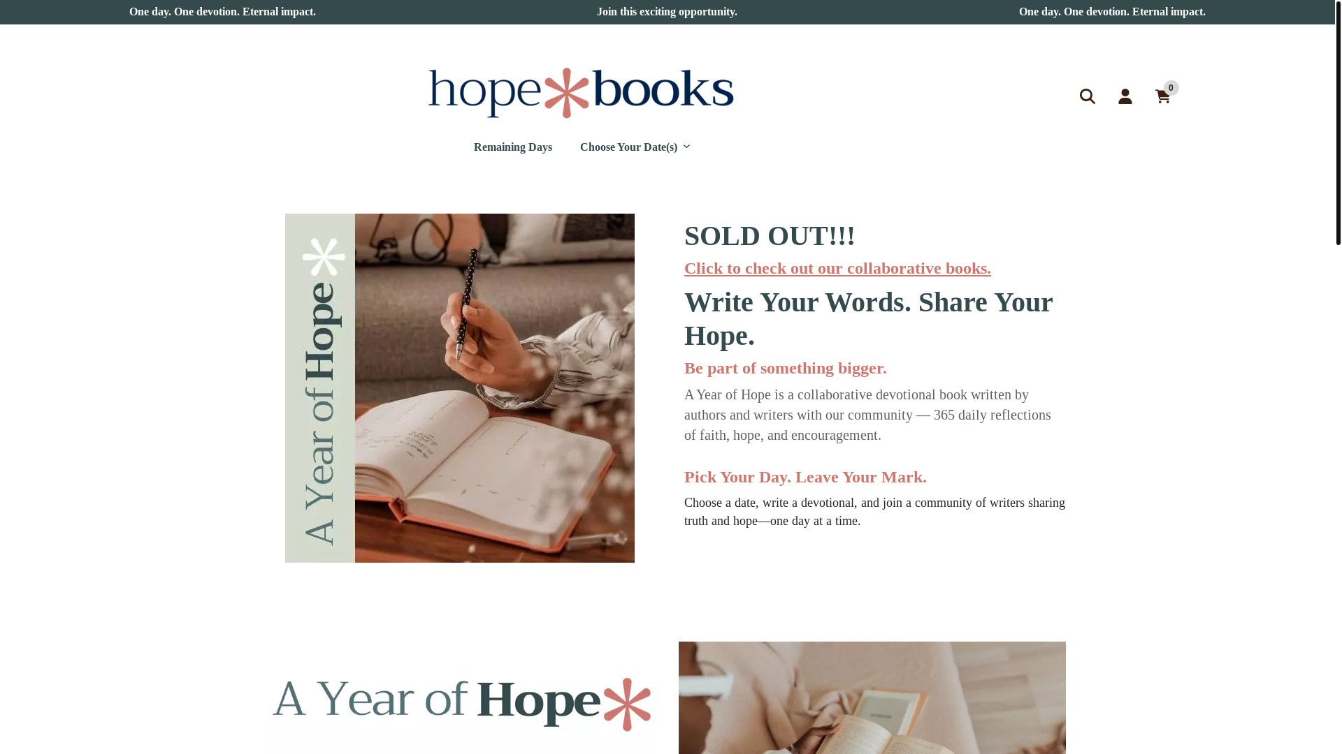 website screenshot of https://hopebookscollections.com/