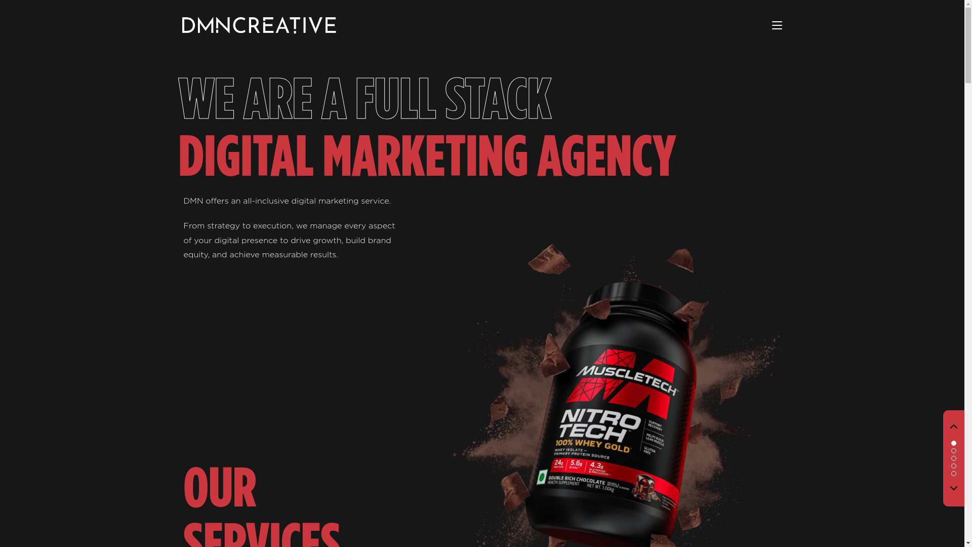 website screenshot of https://dmncreativehq.com/