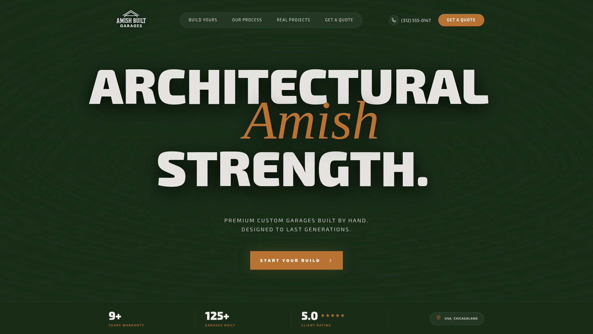website screenshot of https://amishbuildgarages.com/