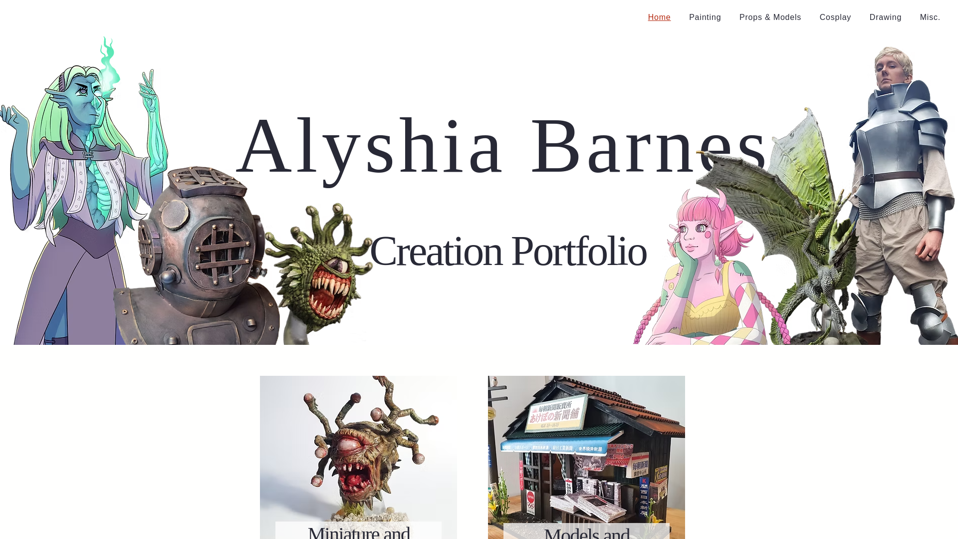 website screenshot of https://alyshiabarnes.com