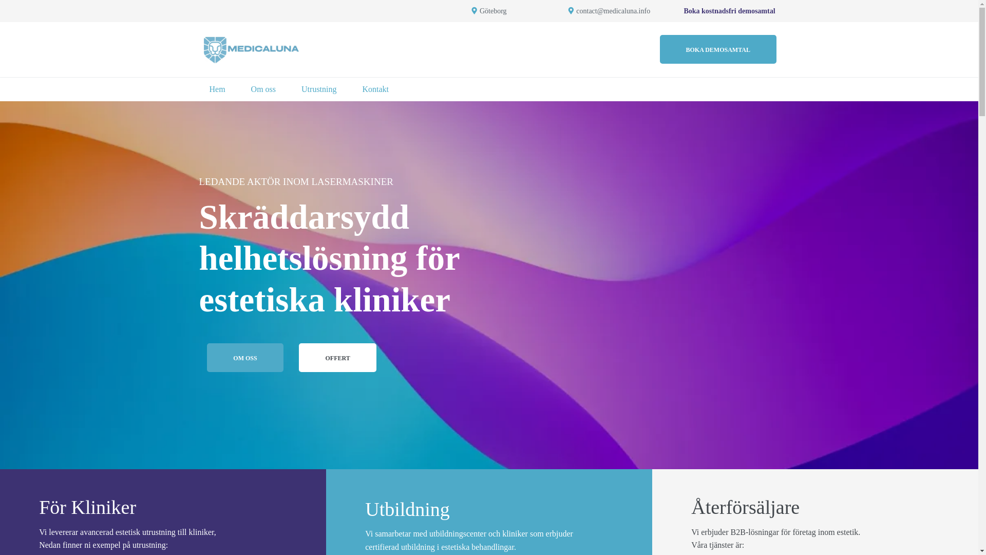 website screenshot of https://medicalunasverige.se/