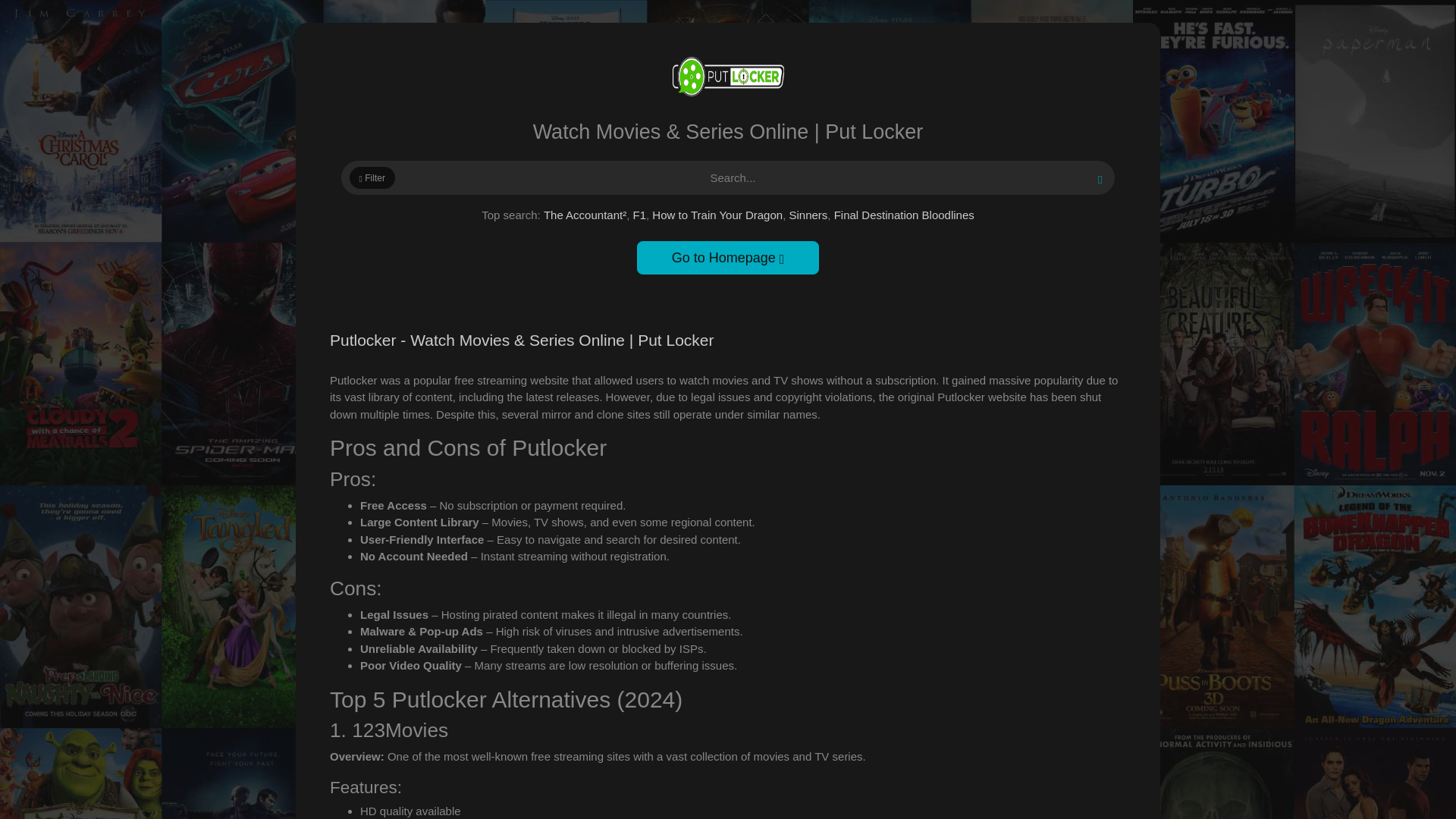 website screenshot of https://putlocker.net.pk/