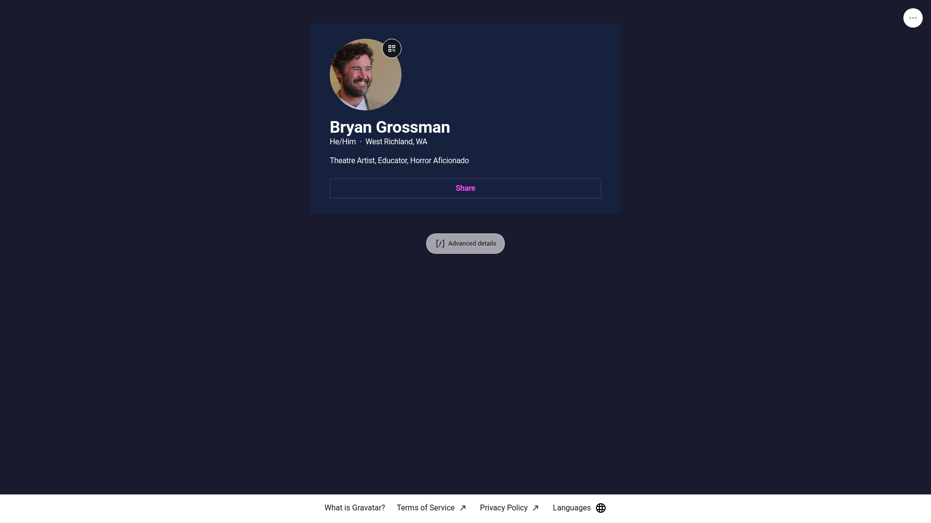 website screenshot of https://bryangrossman.link/