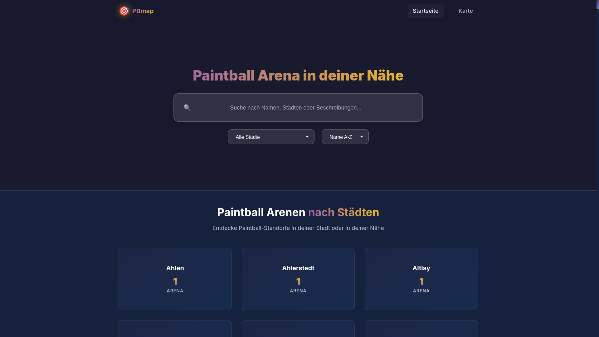 website screenshot of https://paintball-map.pages.dev/