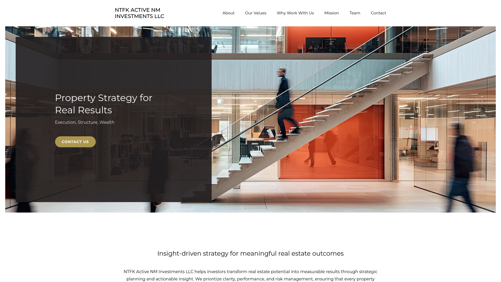 website screenshot of https://ntfkactivenminvestments.com