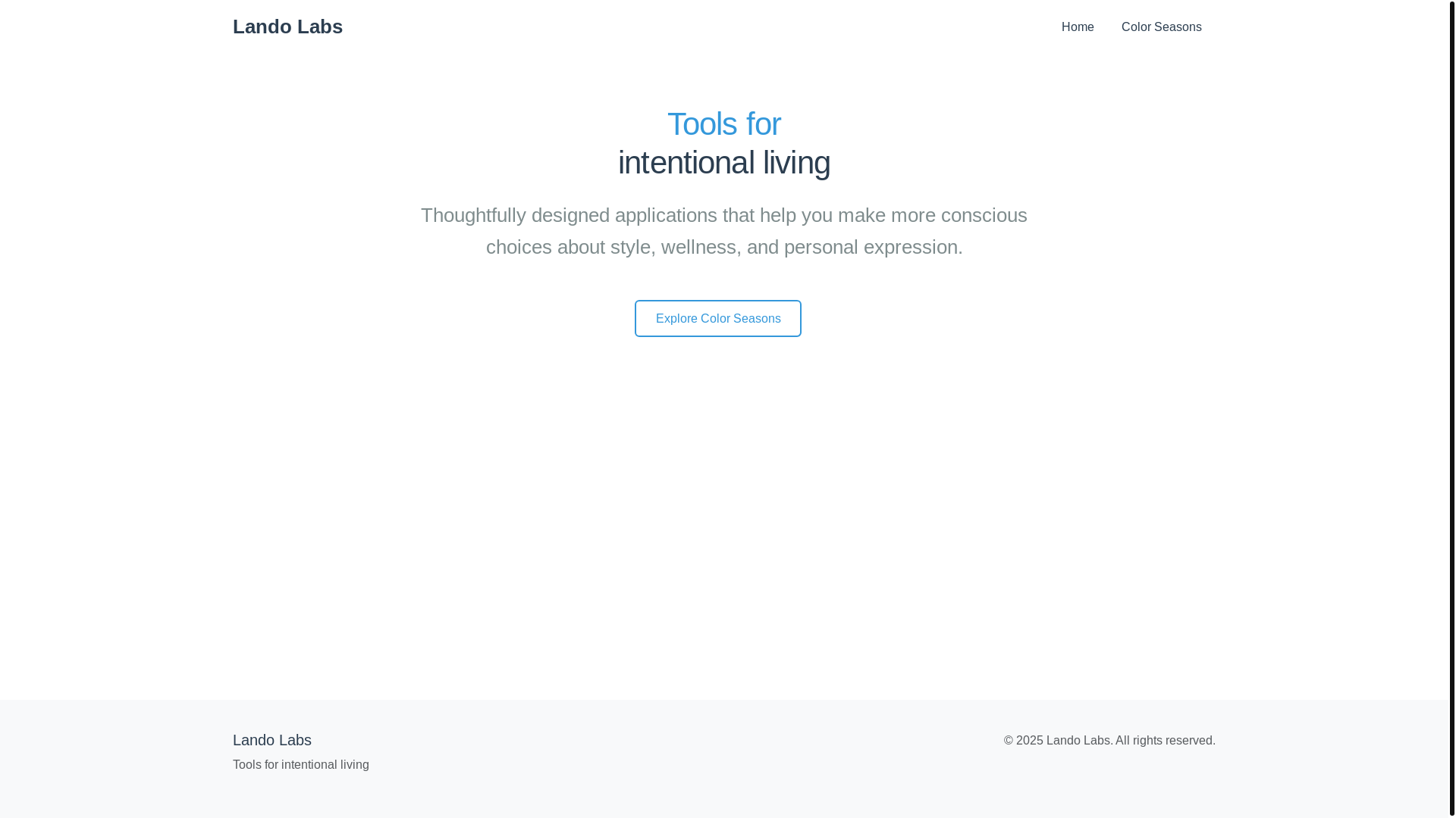 website screenshot of https://landolabs.co/