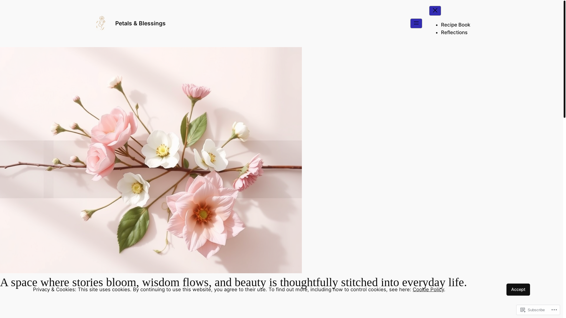 website screenshot of https://petalsandblessings.com/