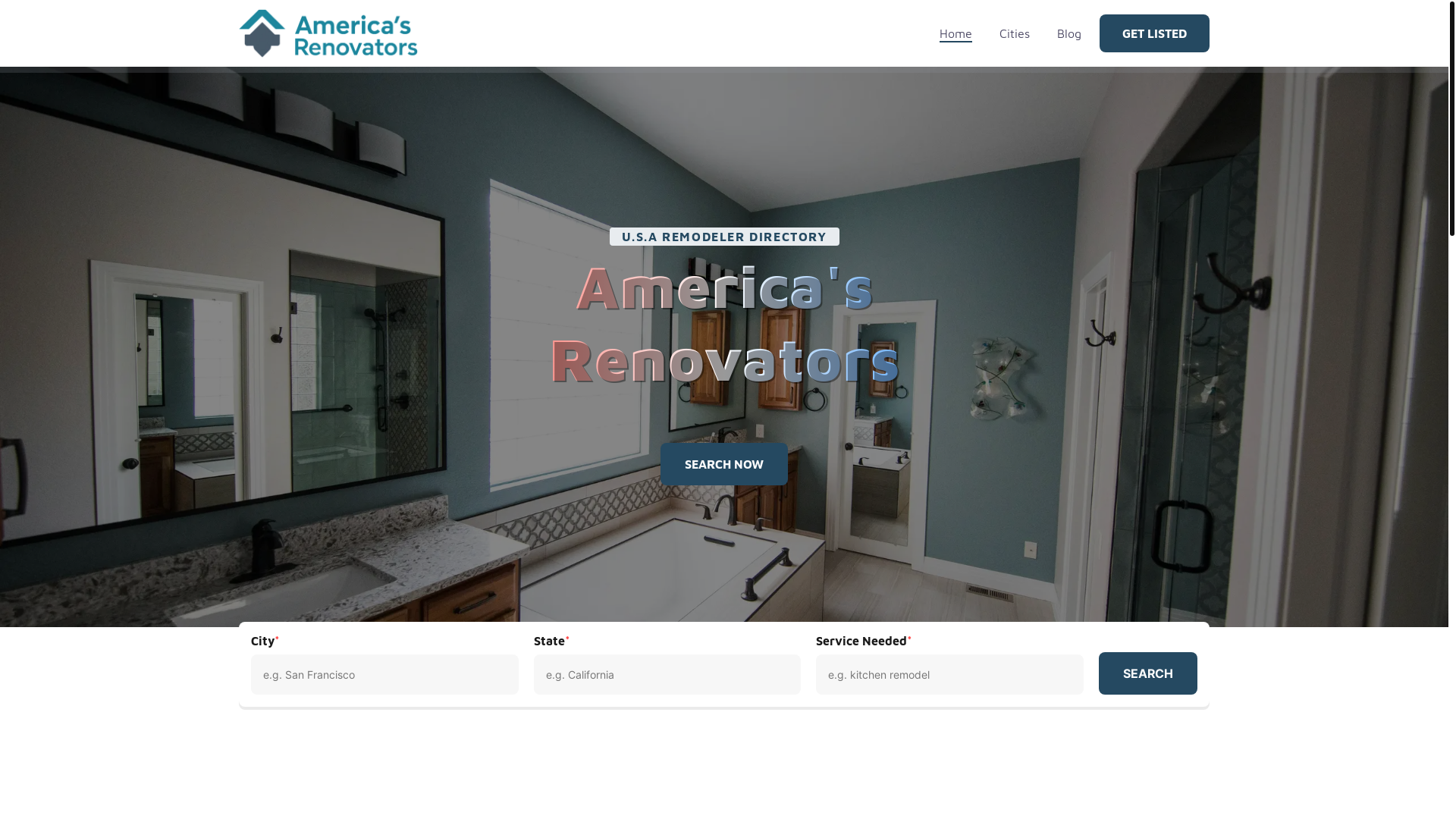 website screenshot of https://americasrenovators.com/