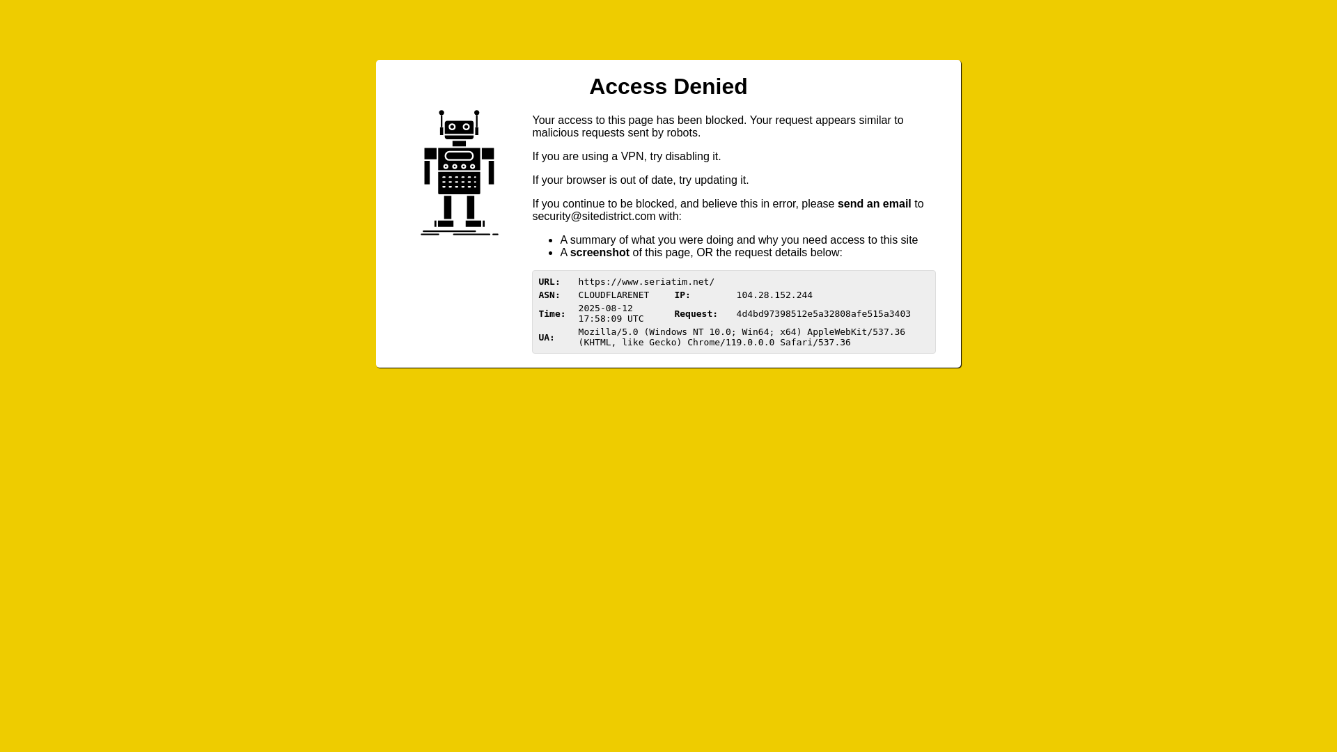 website screenshot of https://teamseriatim.com/