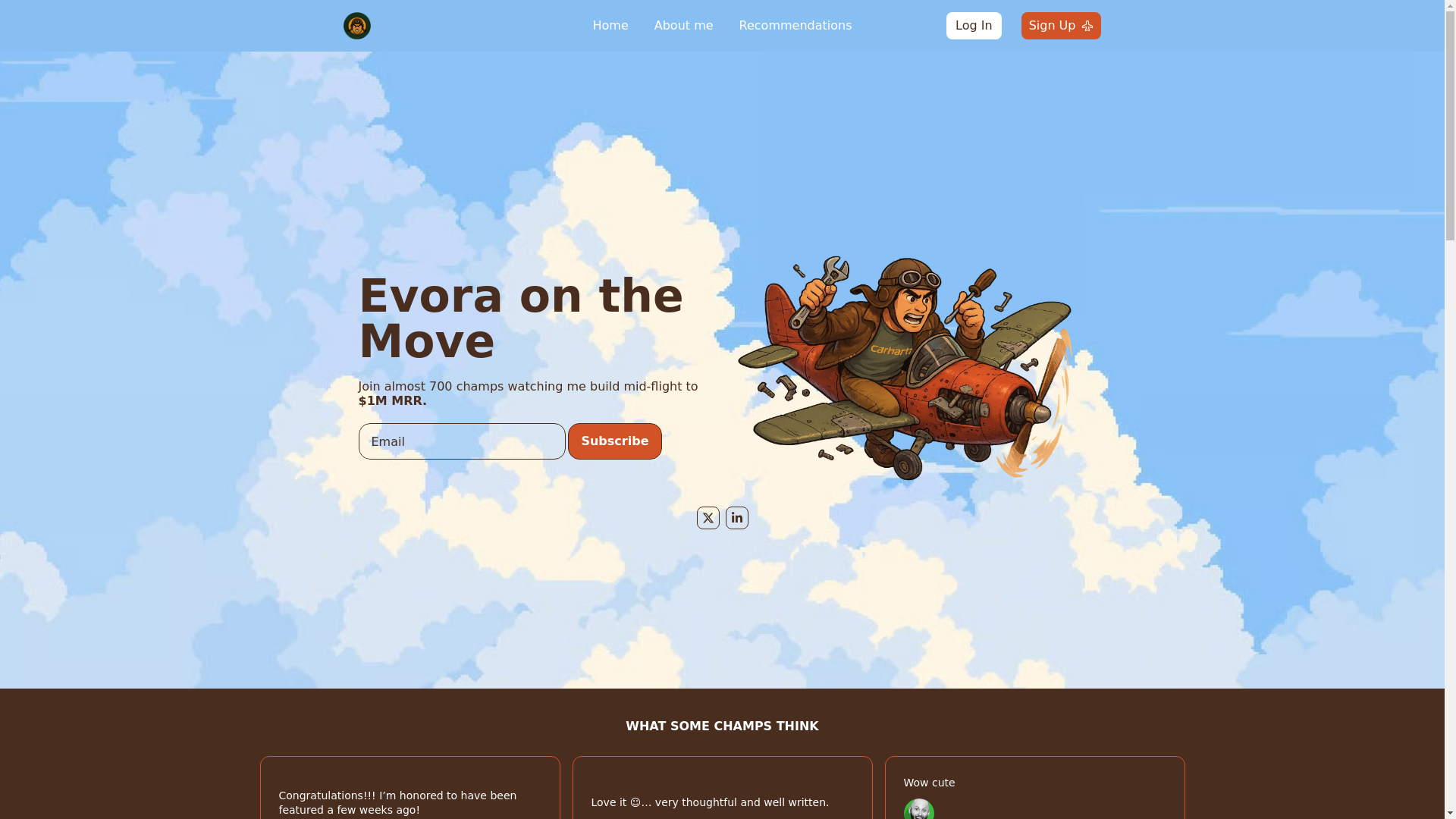 website screenshot of https://evoraonthemove.com/