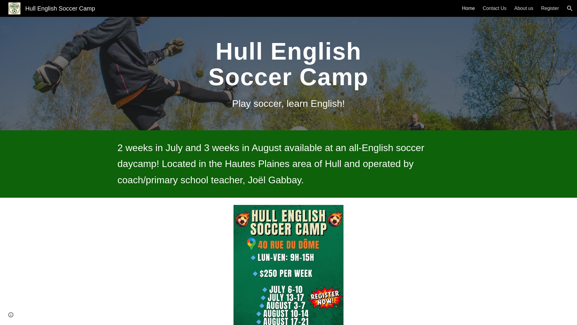 website screenshot of https://hullenglishsoccercamp.ca/