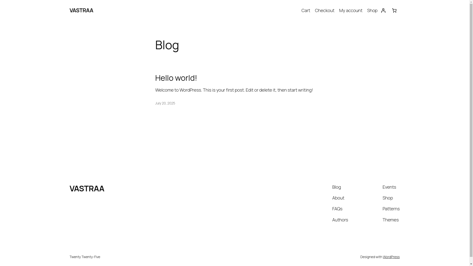 website screenshot of https://vastraa.ca/