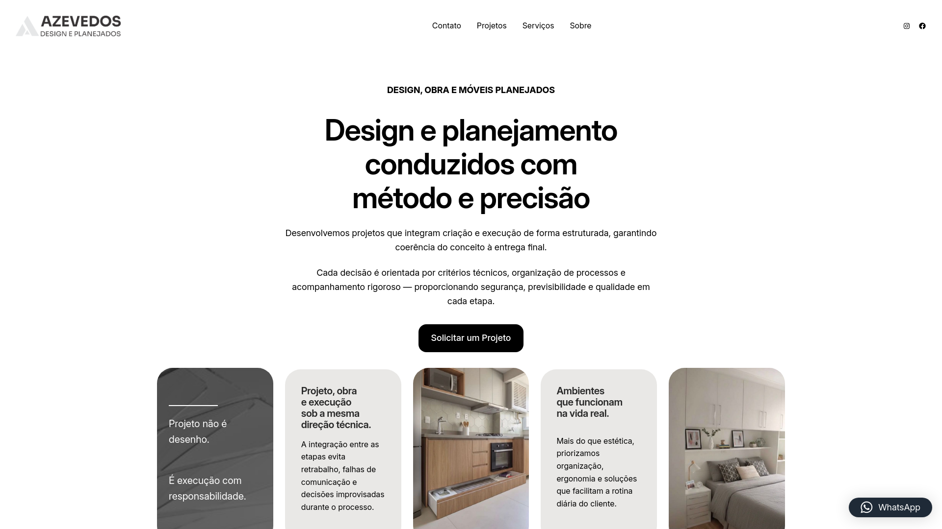website screenshot of https://azevedosdesigneplanejados.com.br/