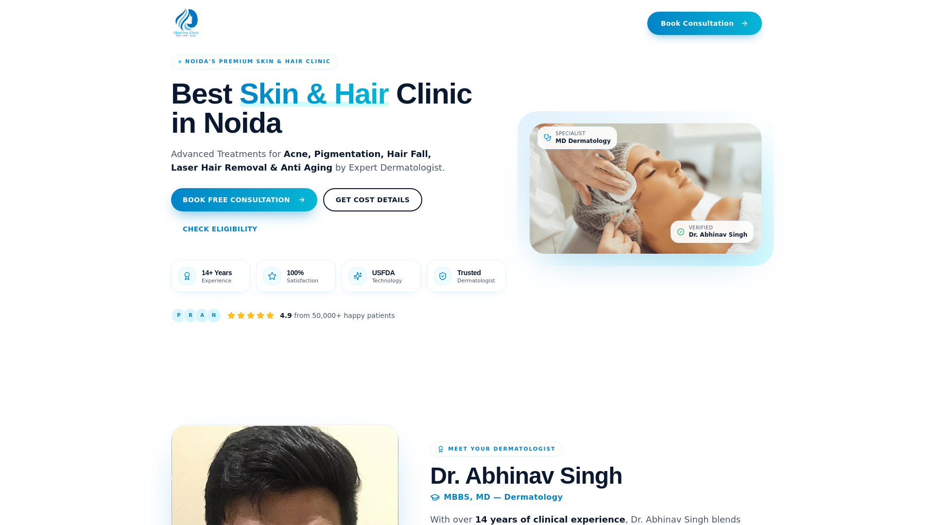 website screenshot of https://skinfineclinic.live/