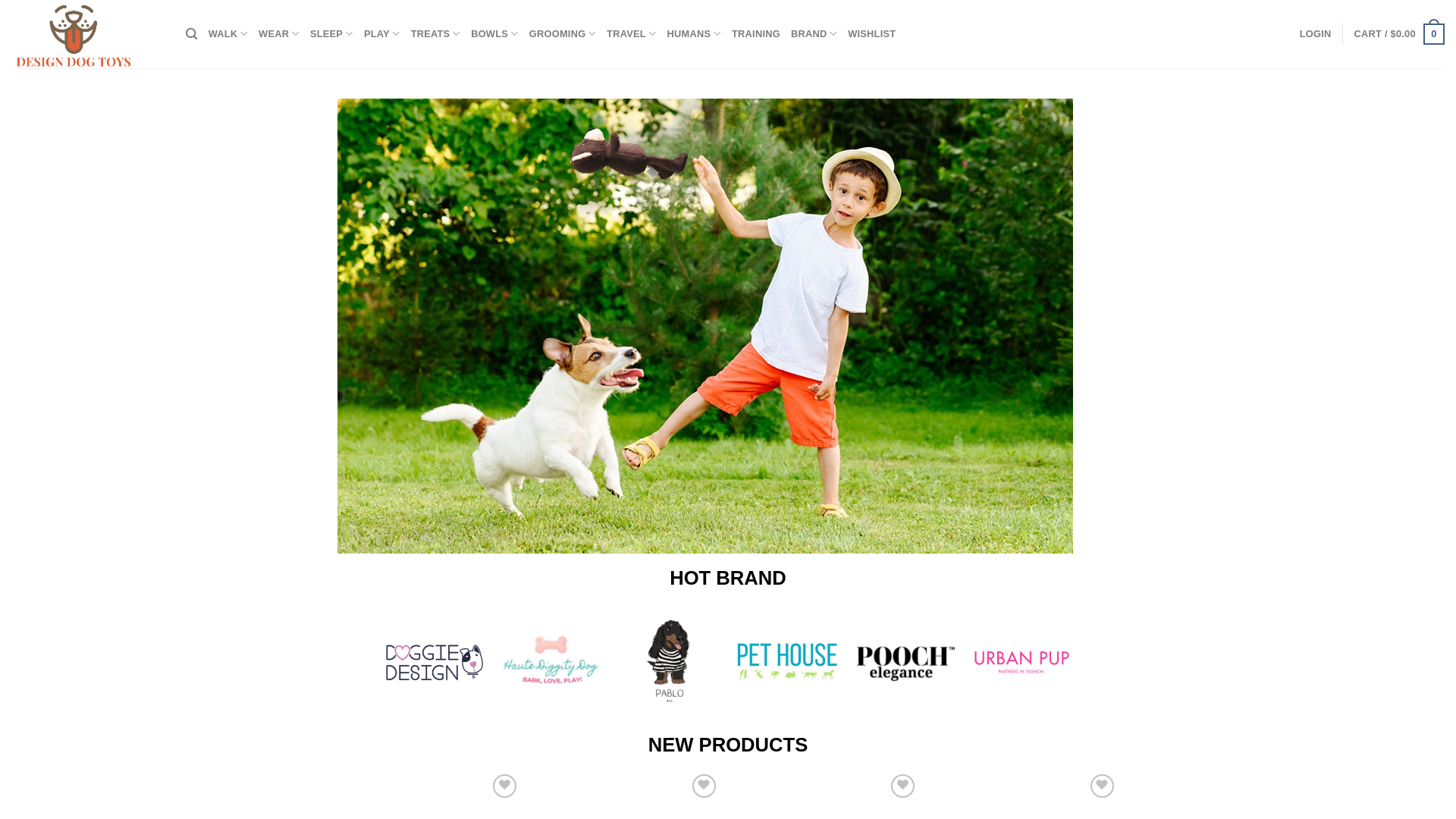 website screenshot of https://designdogtoys.com