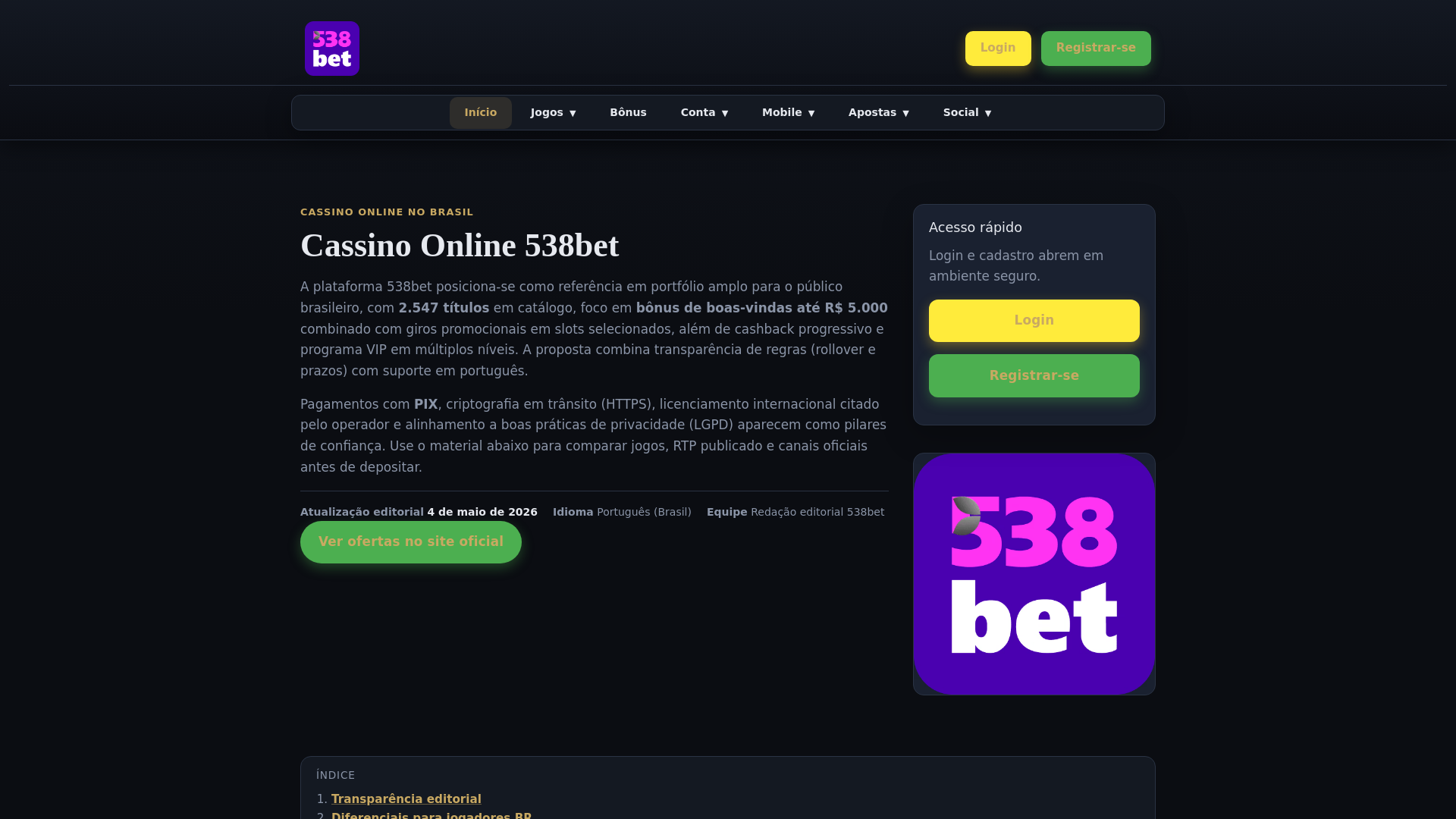 website screenshot of https://538betsh.com/