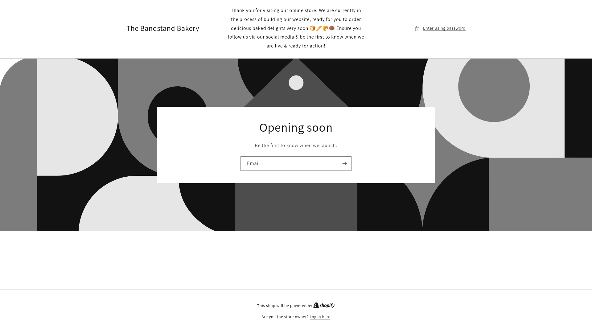 website screenshot of https://thebandstandbakery.com/