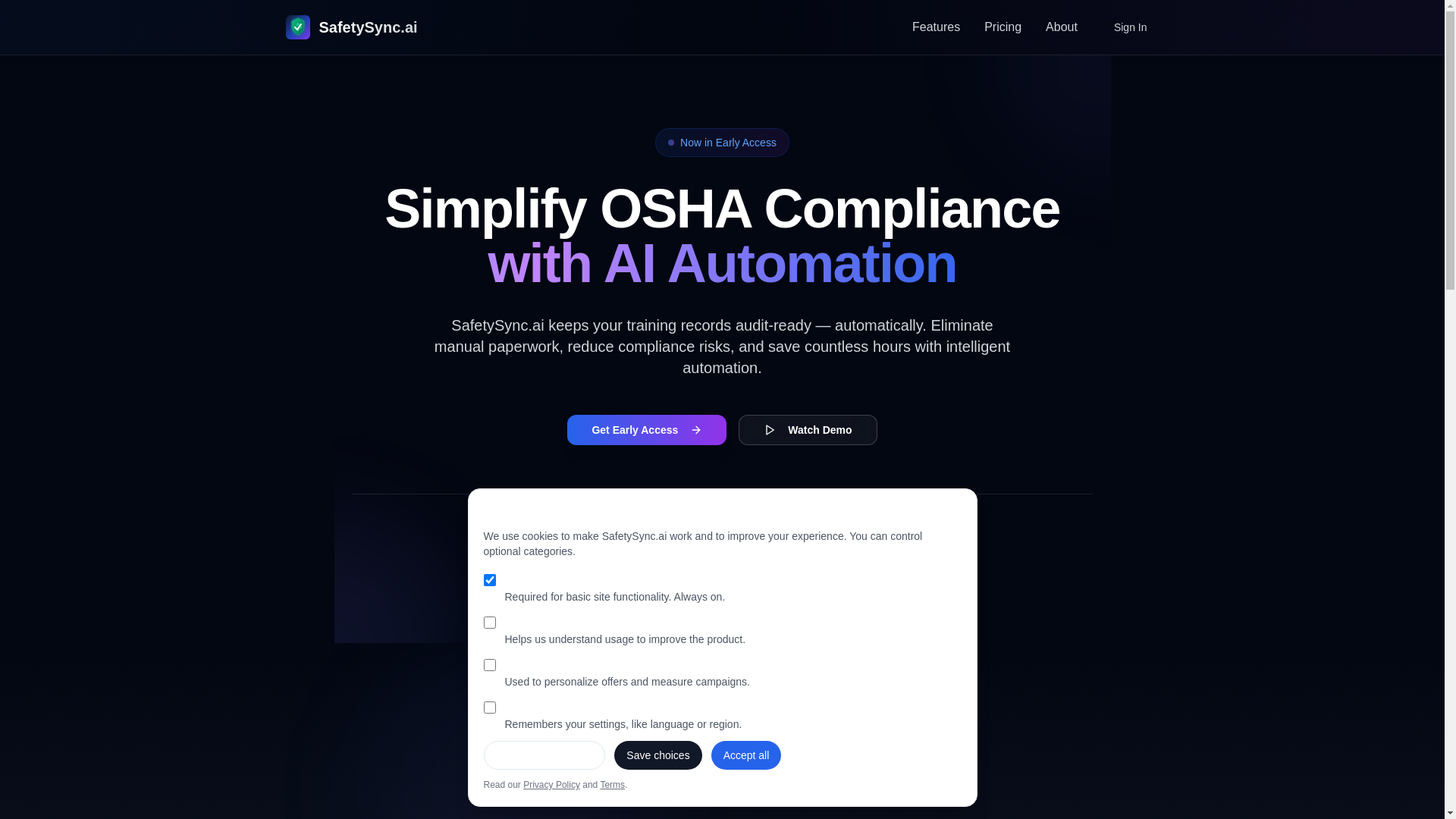 website screenshot of https://safetysynclanding.pages.dev/