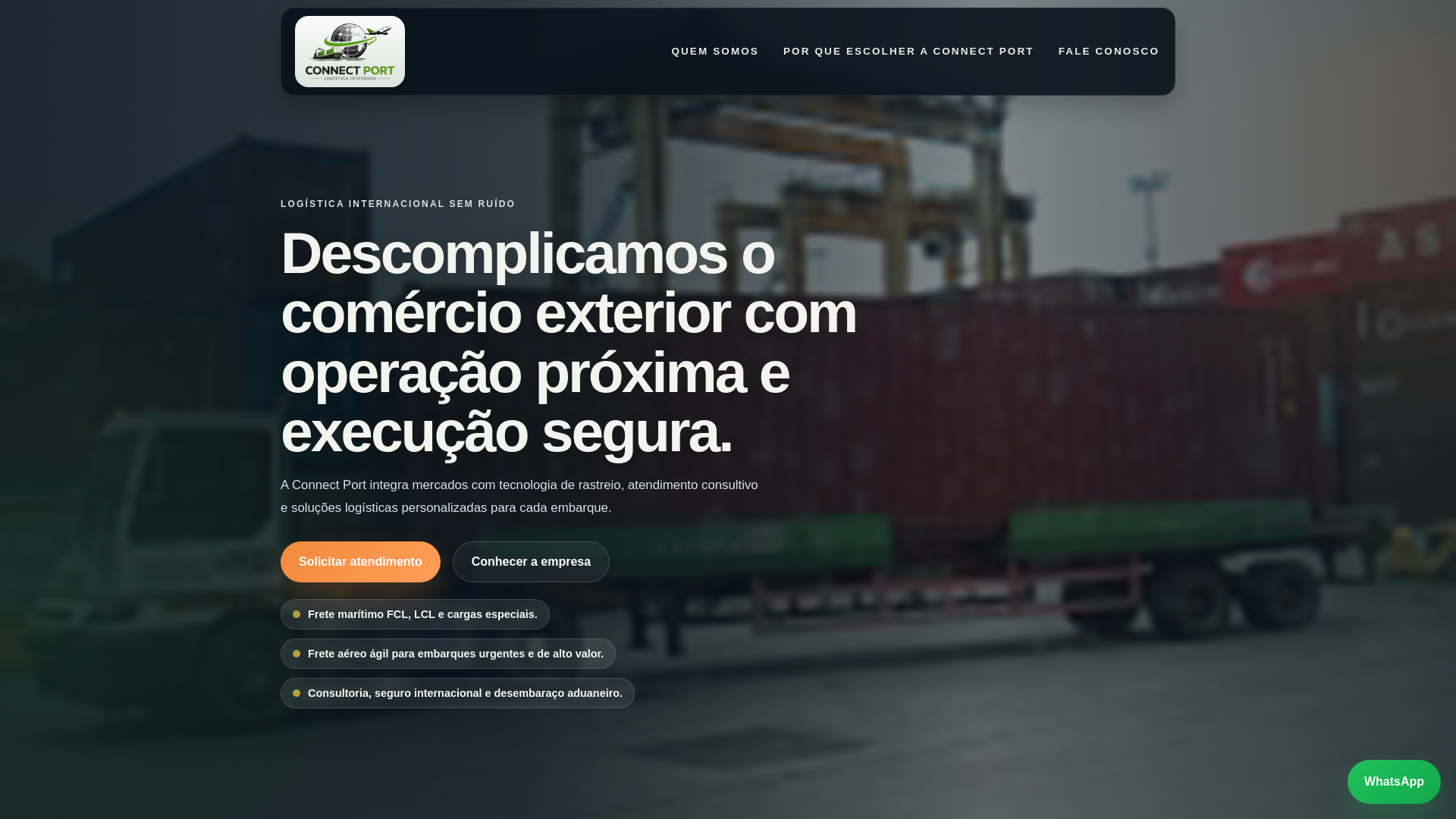 website screenshot of https://connectportlog.com.br/