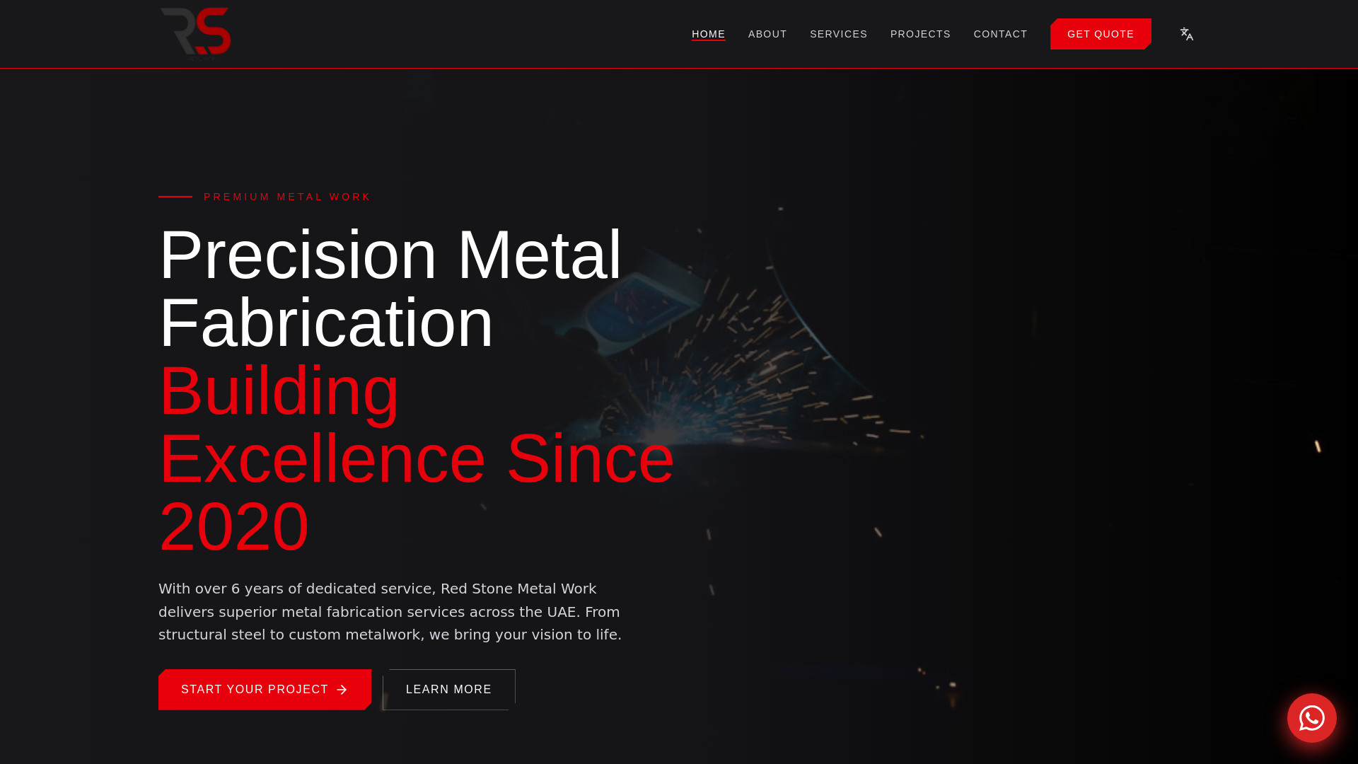 website screenshot of https://redstone-metalwork.pages.dev/