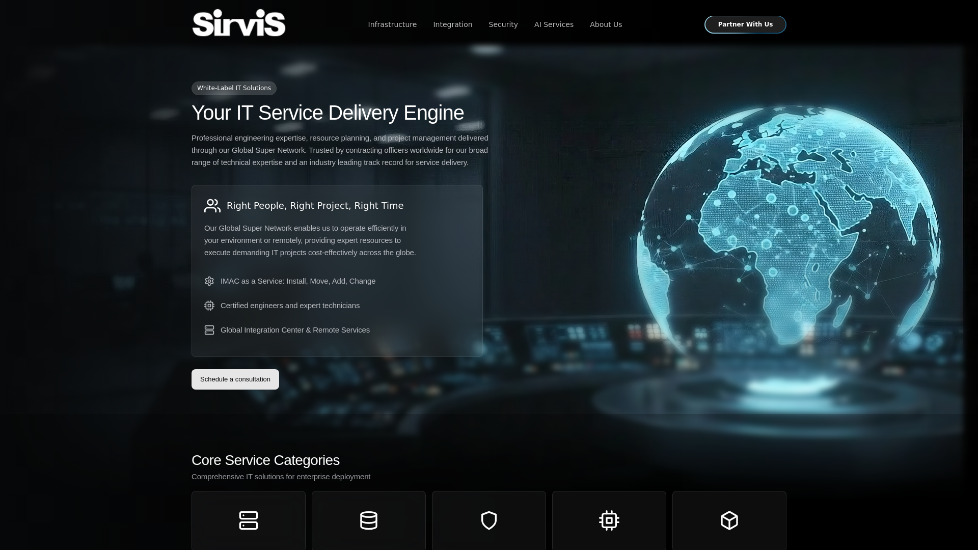website screenshot of https://sirvisweb.pages.dev/