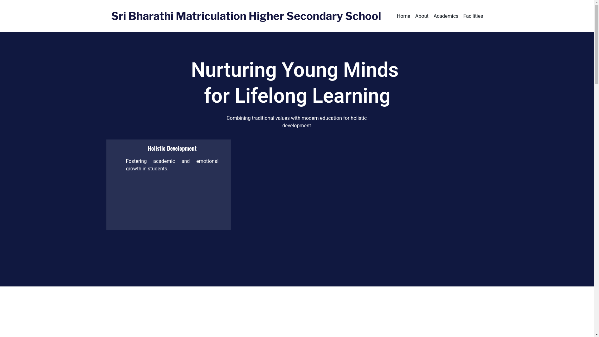 website screenshot of https://sribharathischool.com/