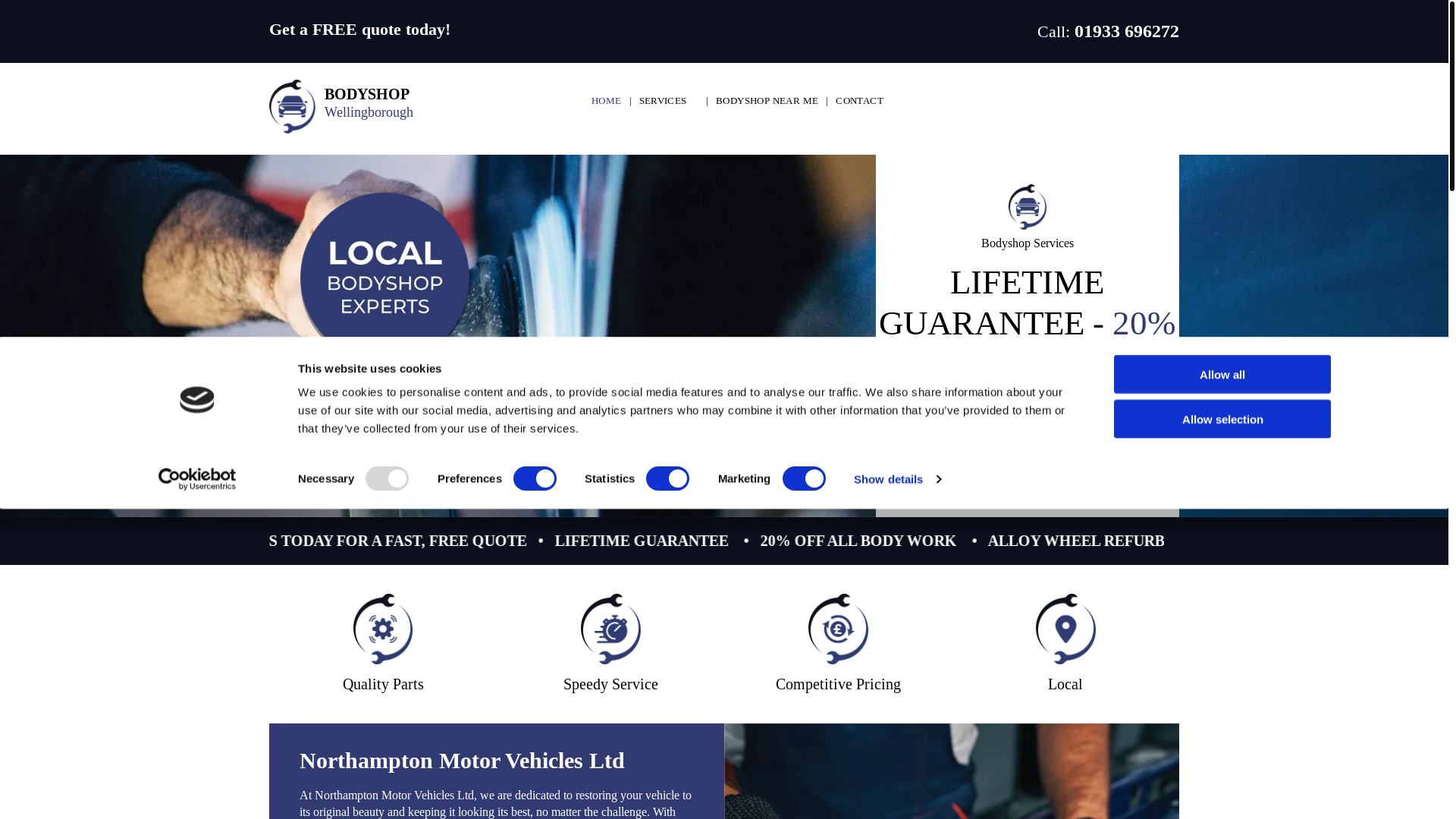website screenshot of https://nmvbodyshopwellingborough.co.uk/