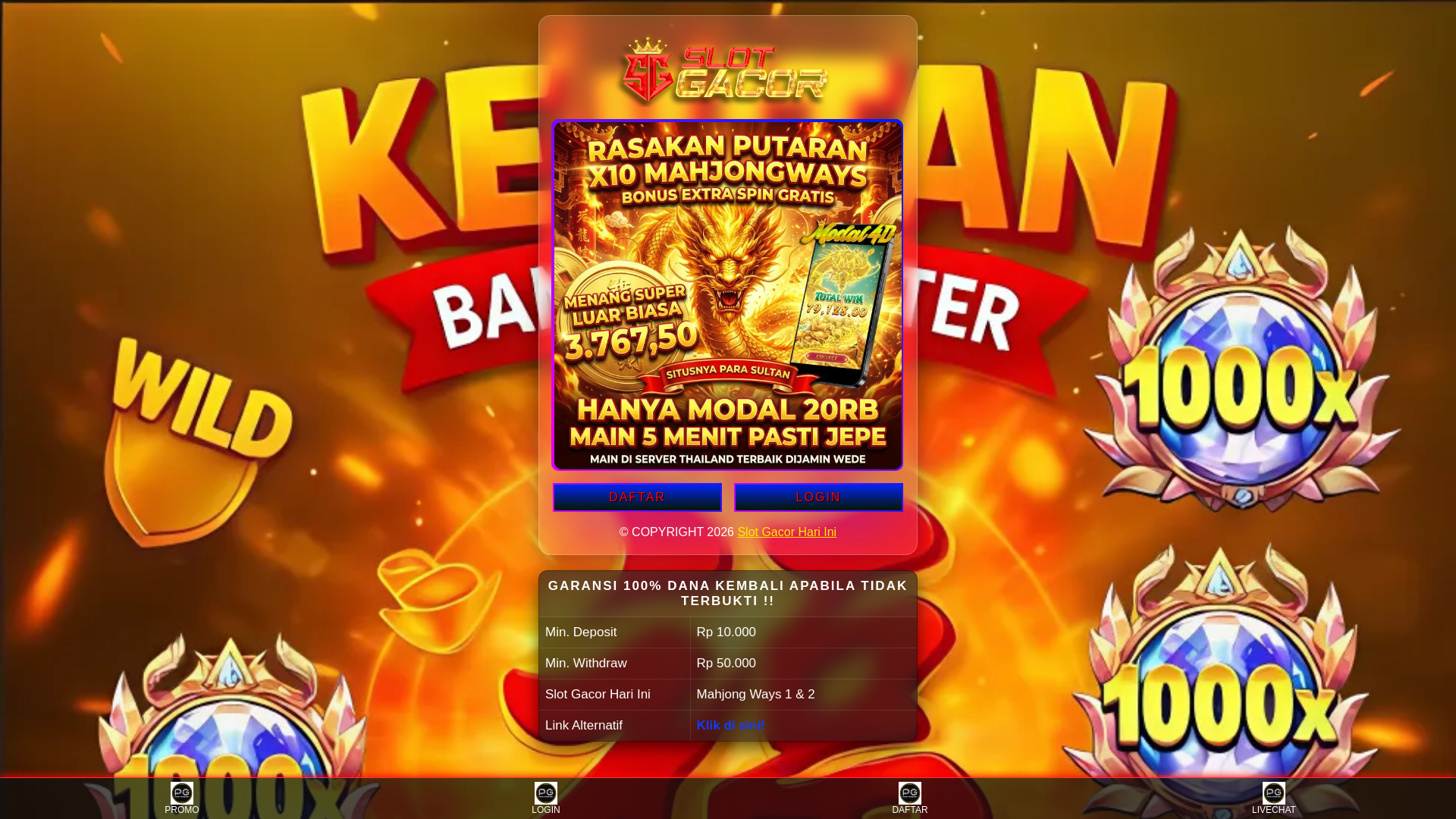 website screenshot of https://slotgacorhariini-2sw.pages.dev/