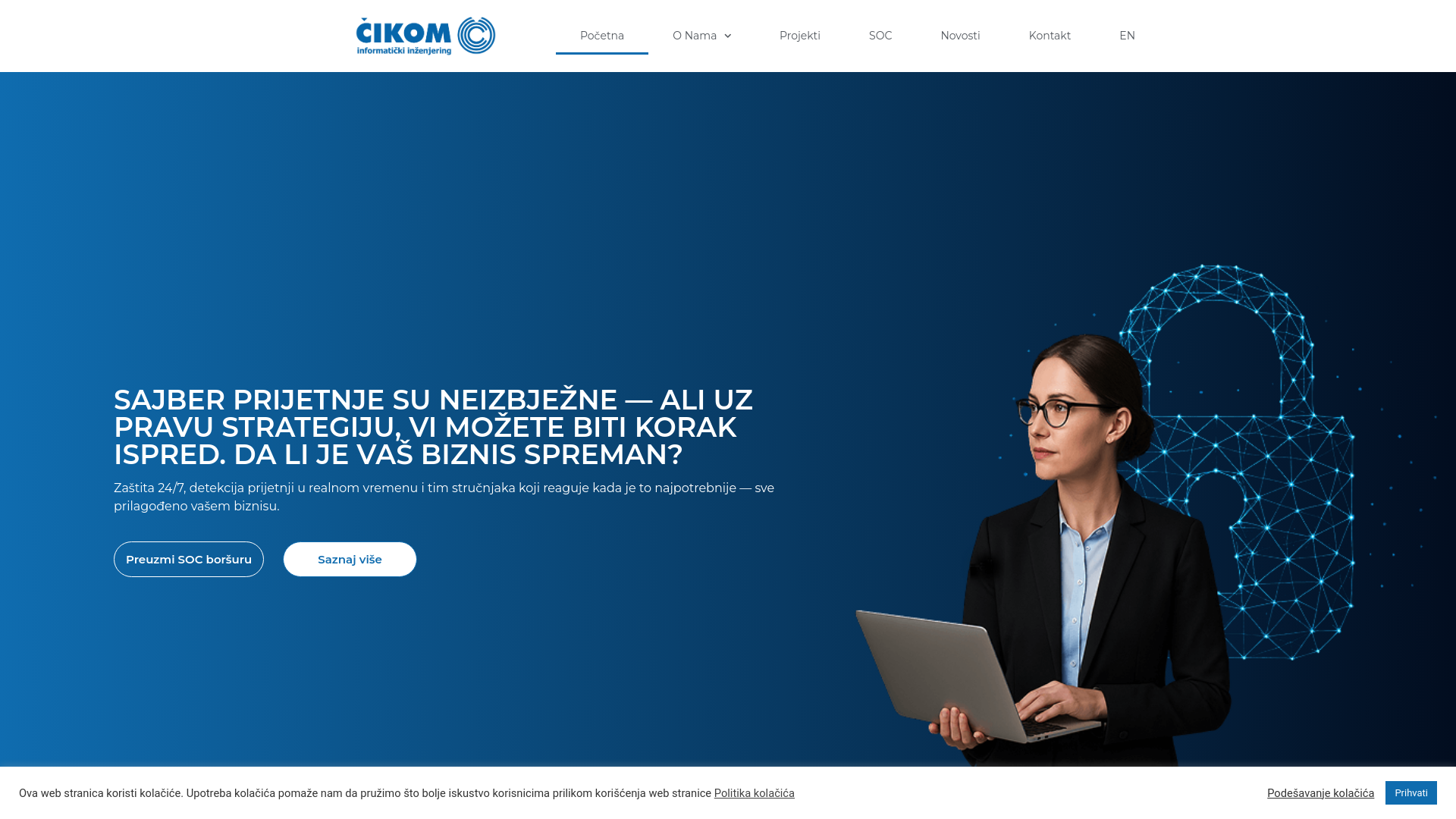 website screenshot of https://cikom.com/