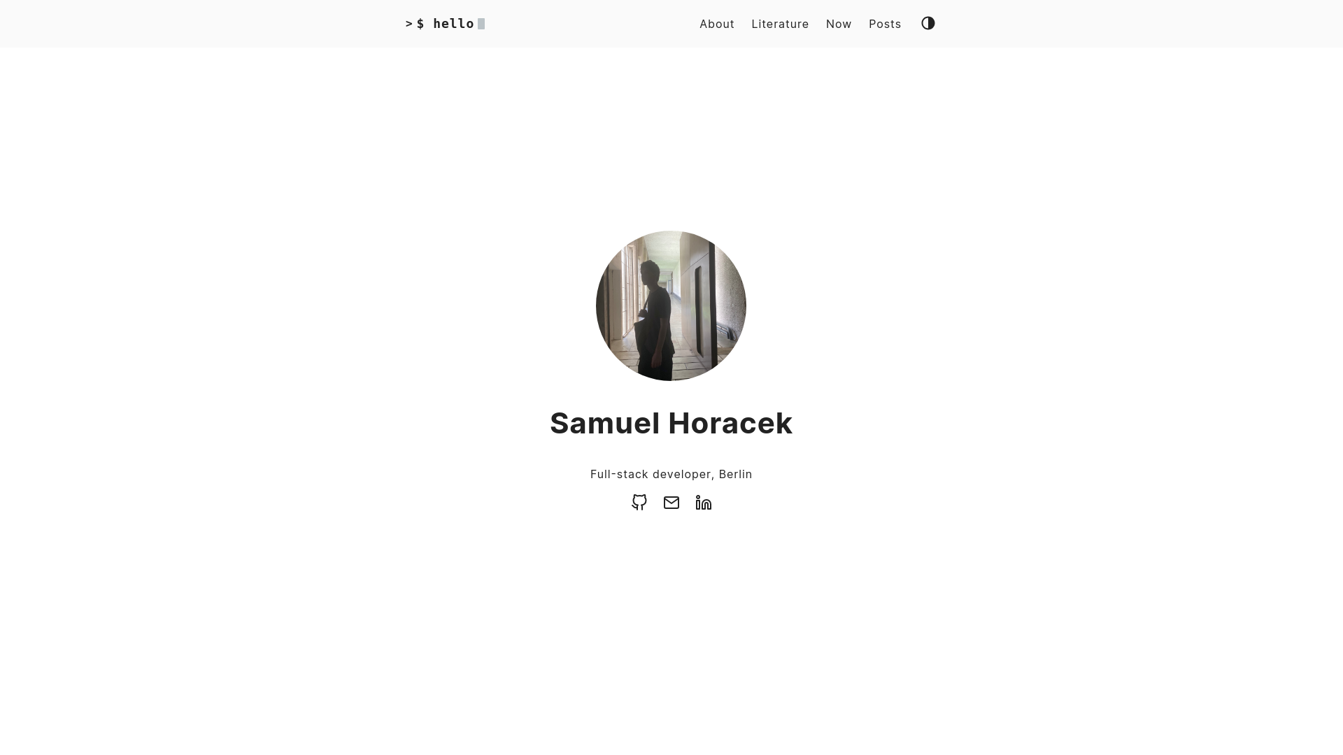 website screenshot of https://samuelhoracek.pages.dev/