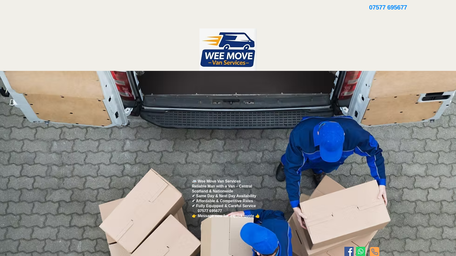 website screenshot of https://weemovevanservices.com/