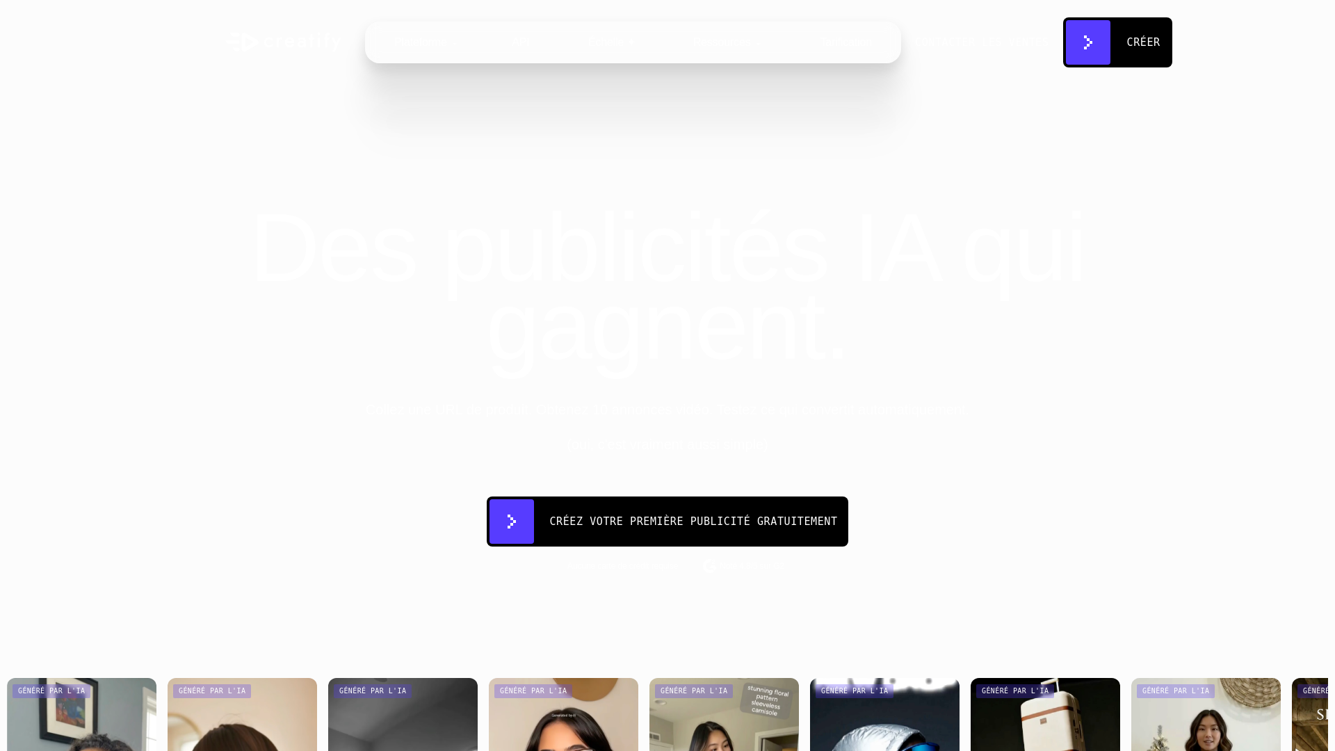 website screenshot of https://creatify-ai.top/