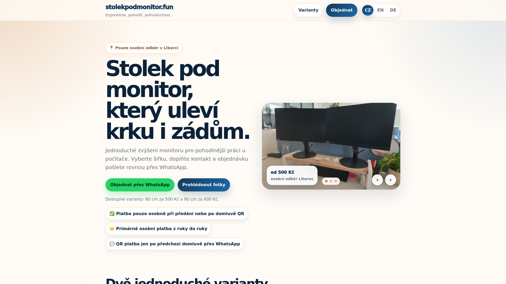 website screenshot of https://stolekpodmonitor.fun/