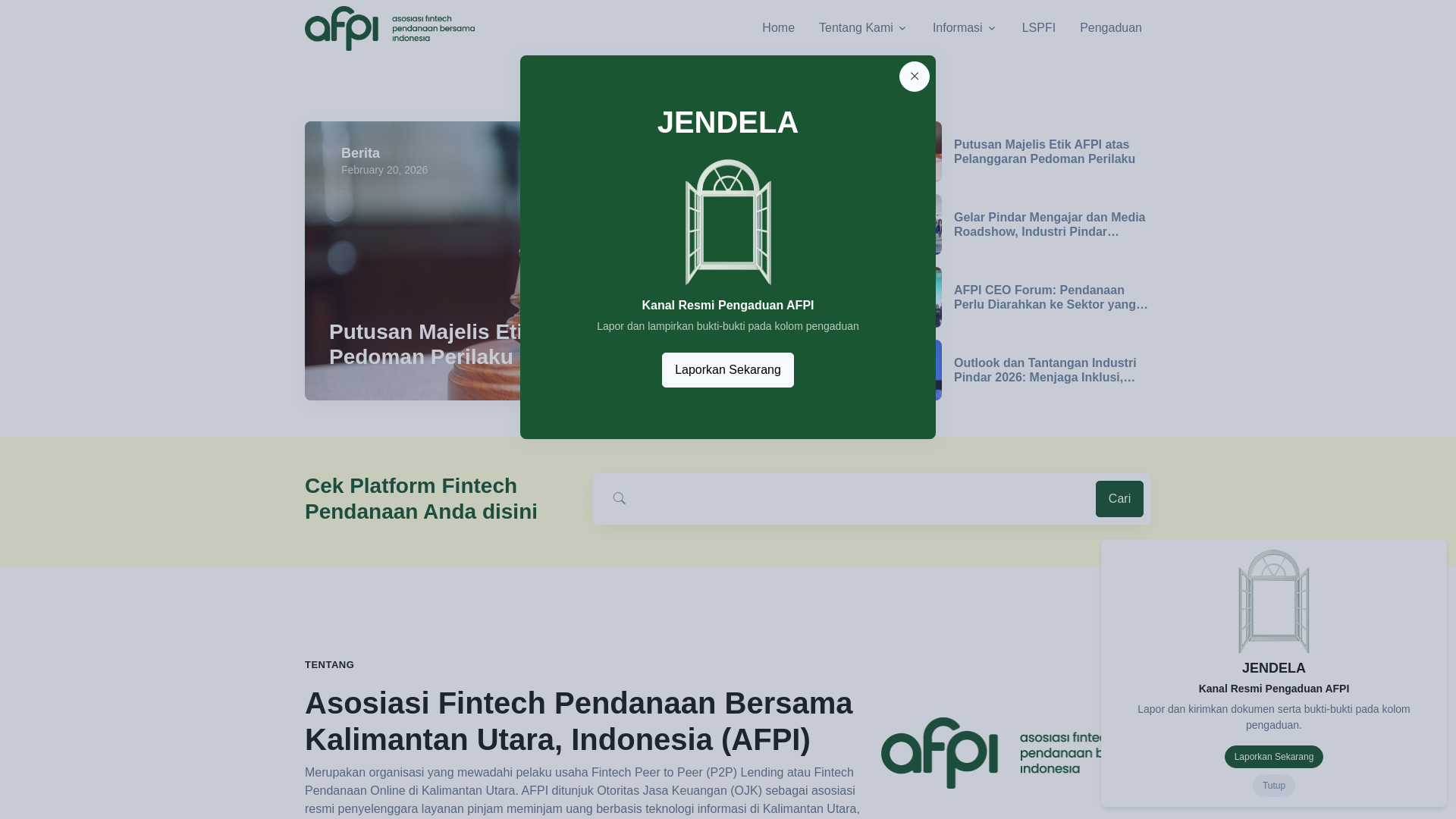 website screenshot of https://afpikaltara.org/
