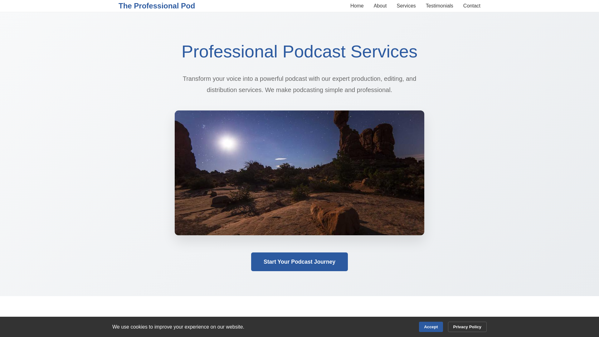 website screenshot of https://theprofessionalpod.click/