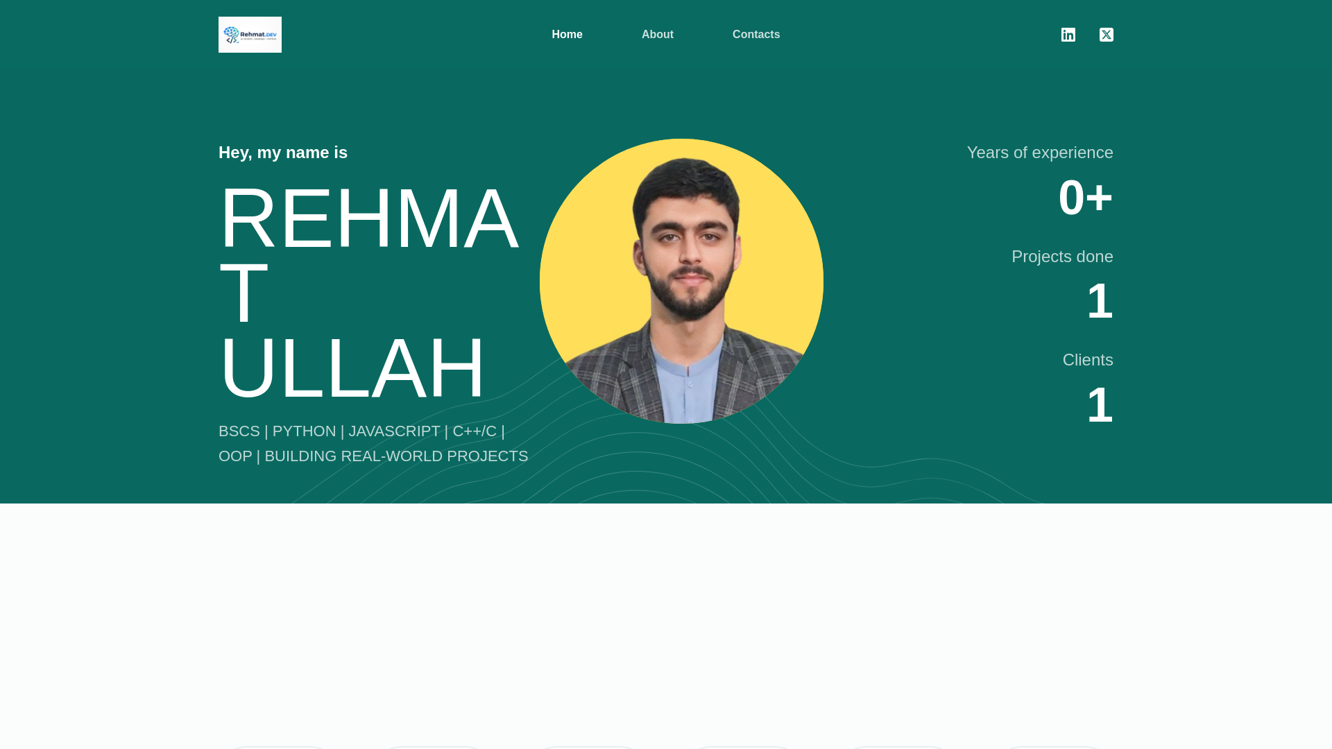 website screenshot of https://rehmatullah.dev/