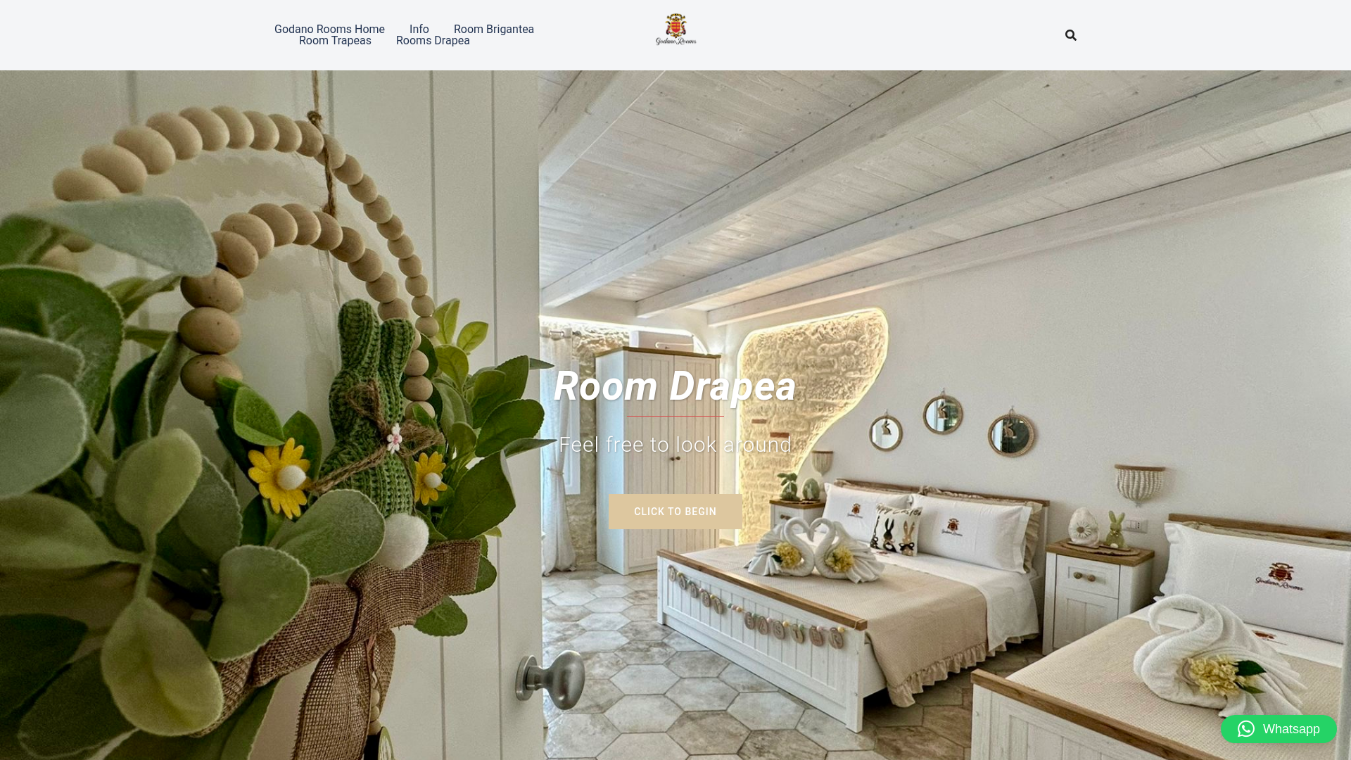 website screenshot of https://godanorooms.it/