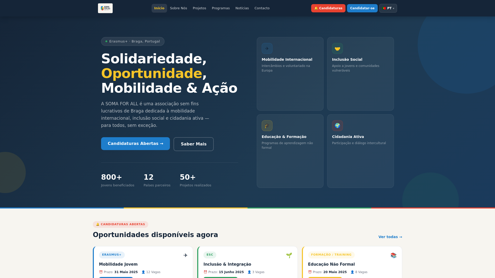 website screenshot of https://somaforall.org/