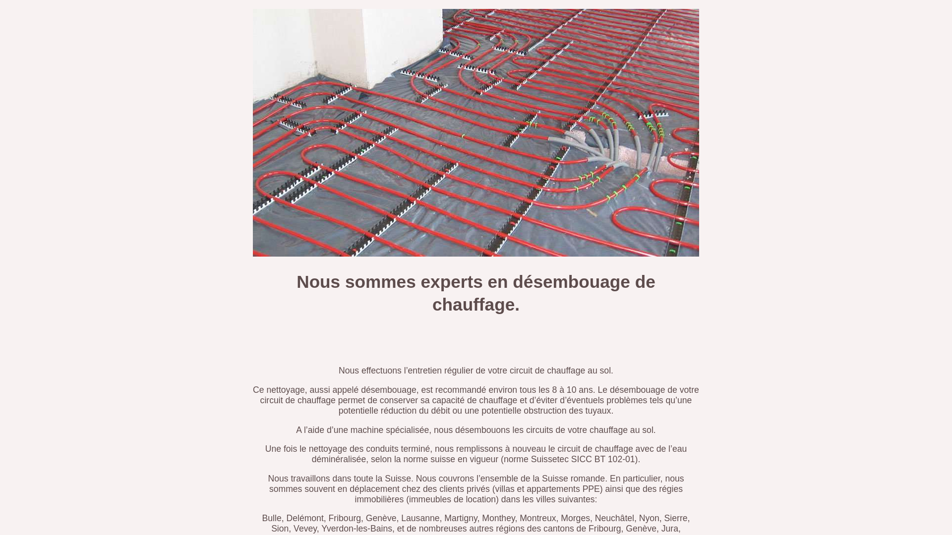 website screenshot of https://desembouage-chauffage.ch/