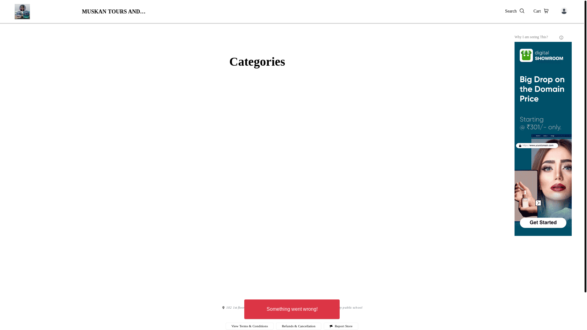 website screenshot of https://muskantoursandtravels.co.in/