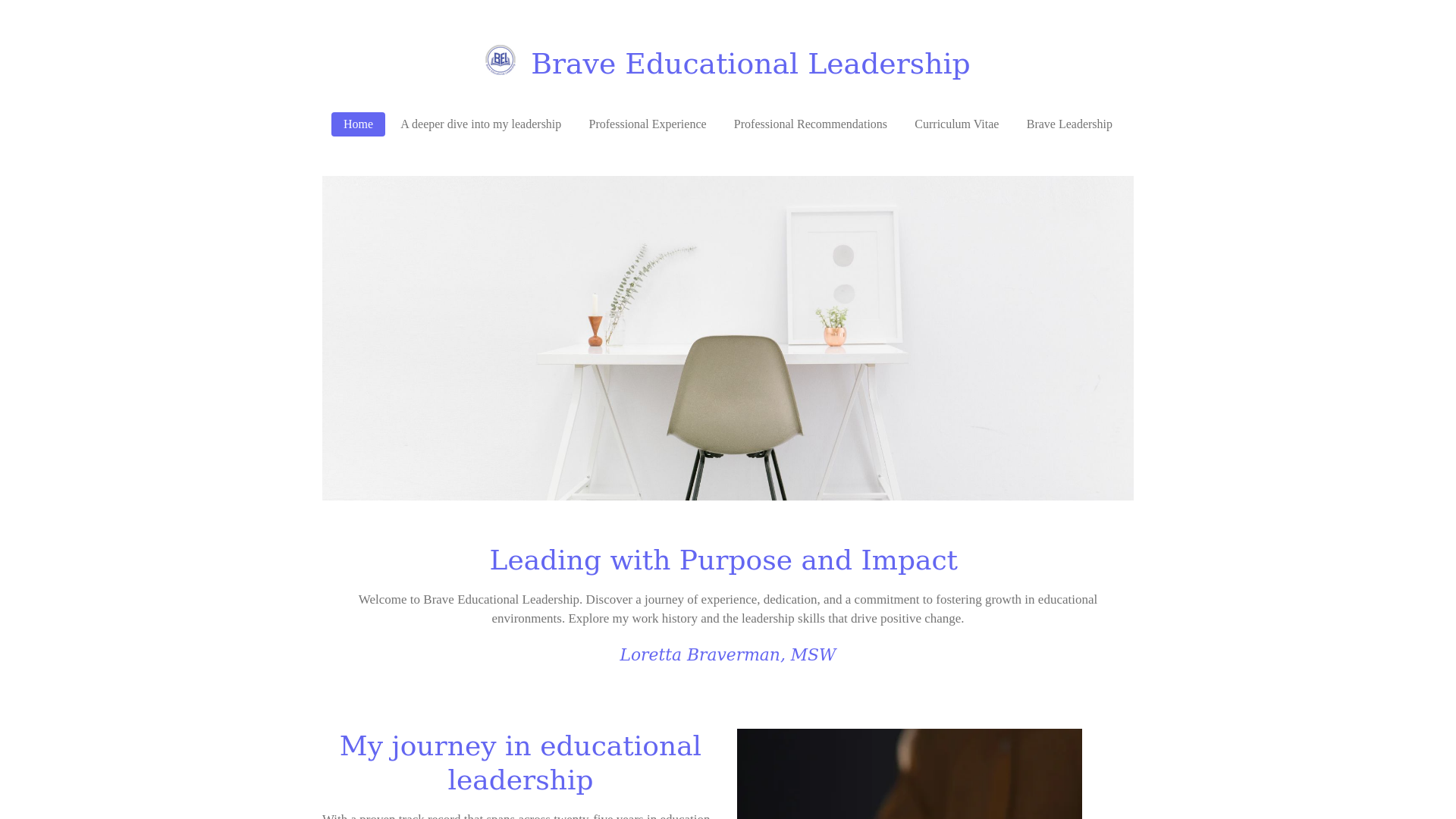website screenshot of https://brave-educational-leadership.org/
