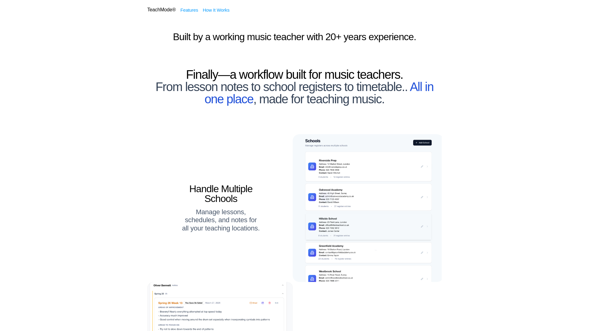 website screenshot of https://teachmode.app